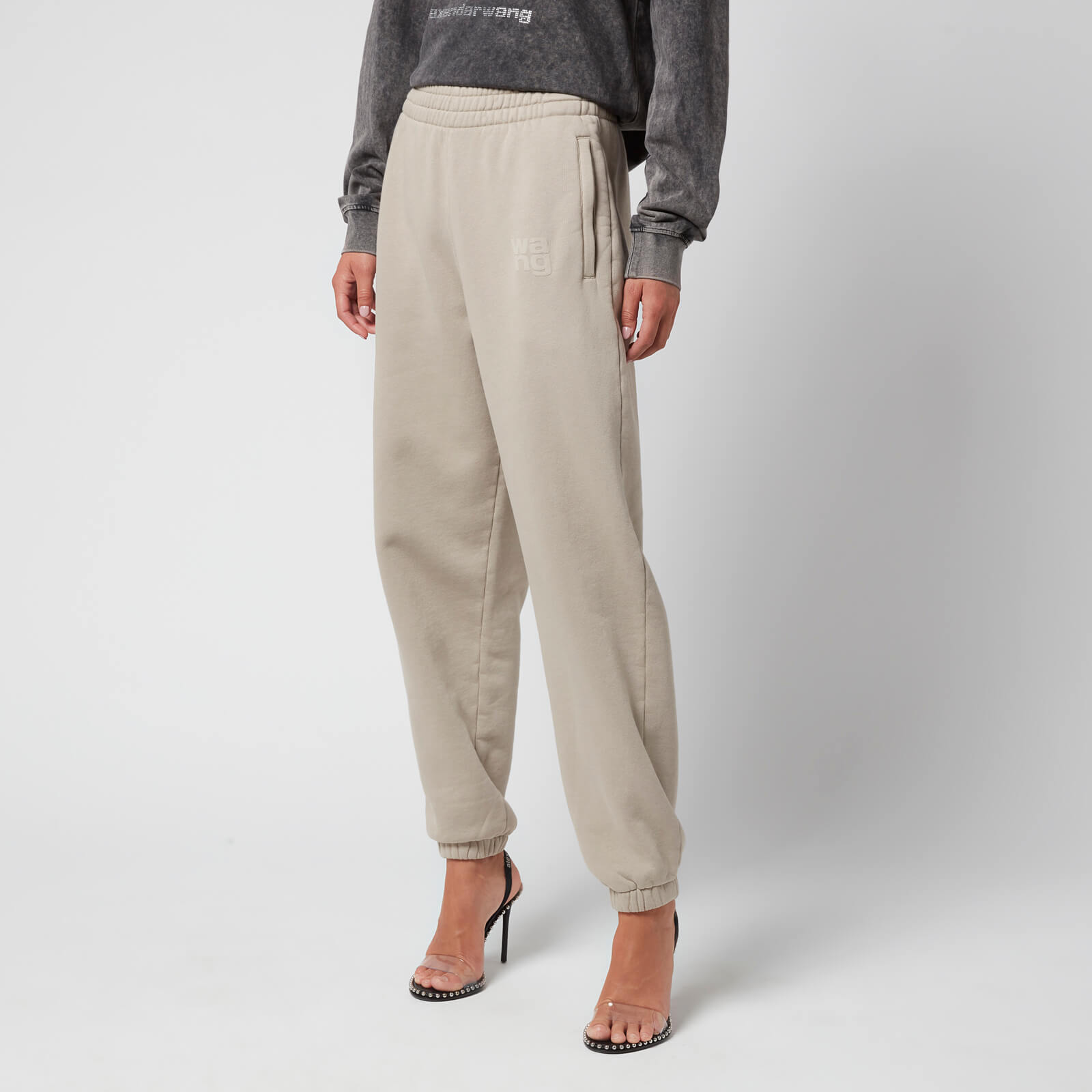 Alexander Wang Women's Structured Terry Classic Sweatpants with Puff Paint - Clay - M