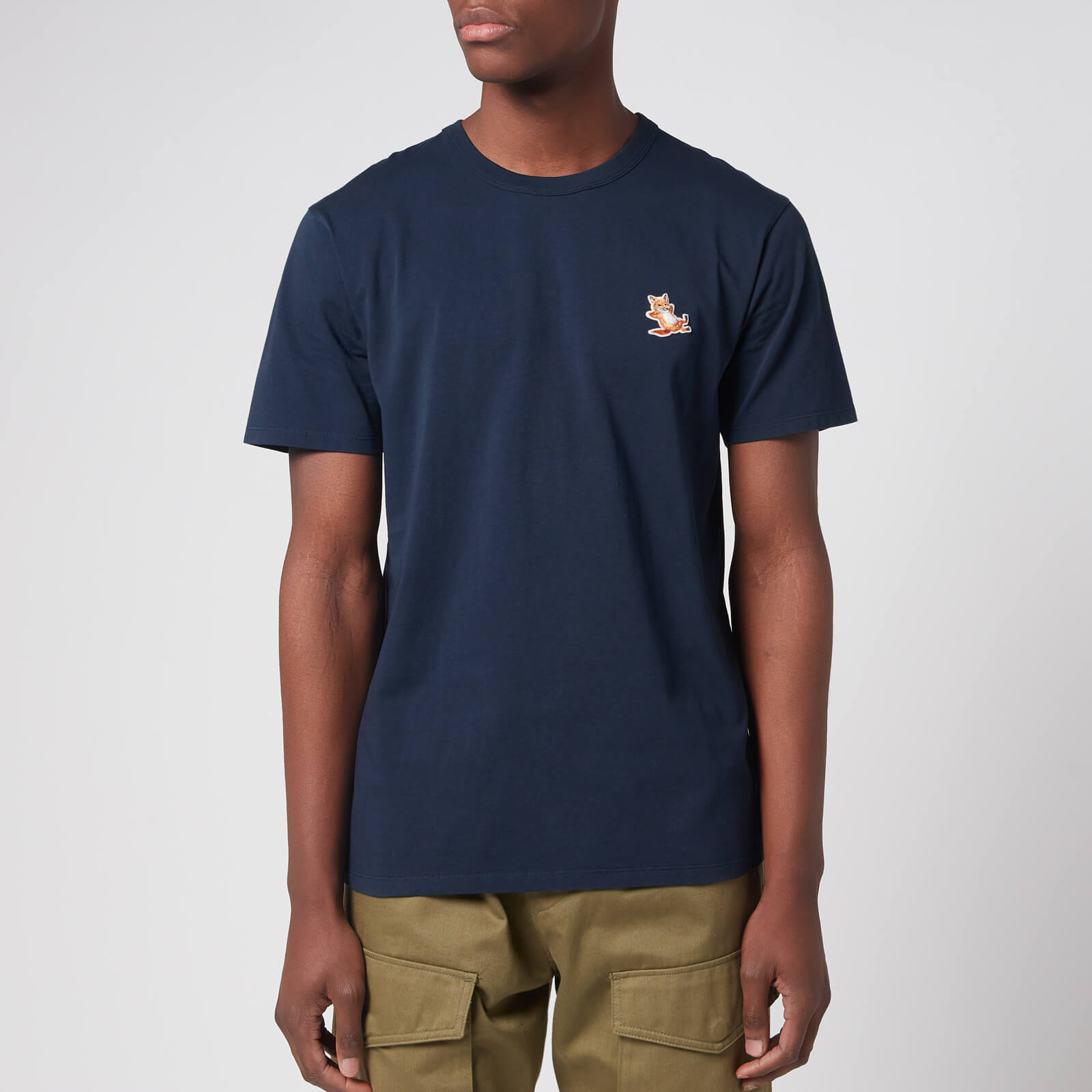 Maison Kitsuné Men's Chillax Fox Patch T-Shirt - Navy - S