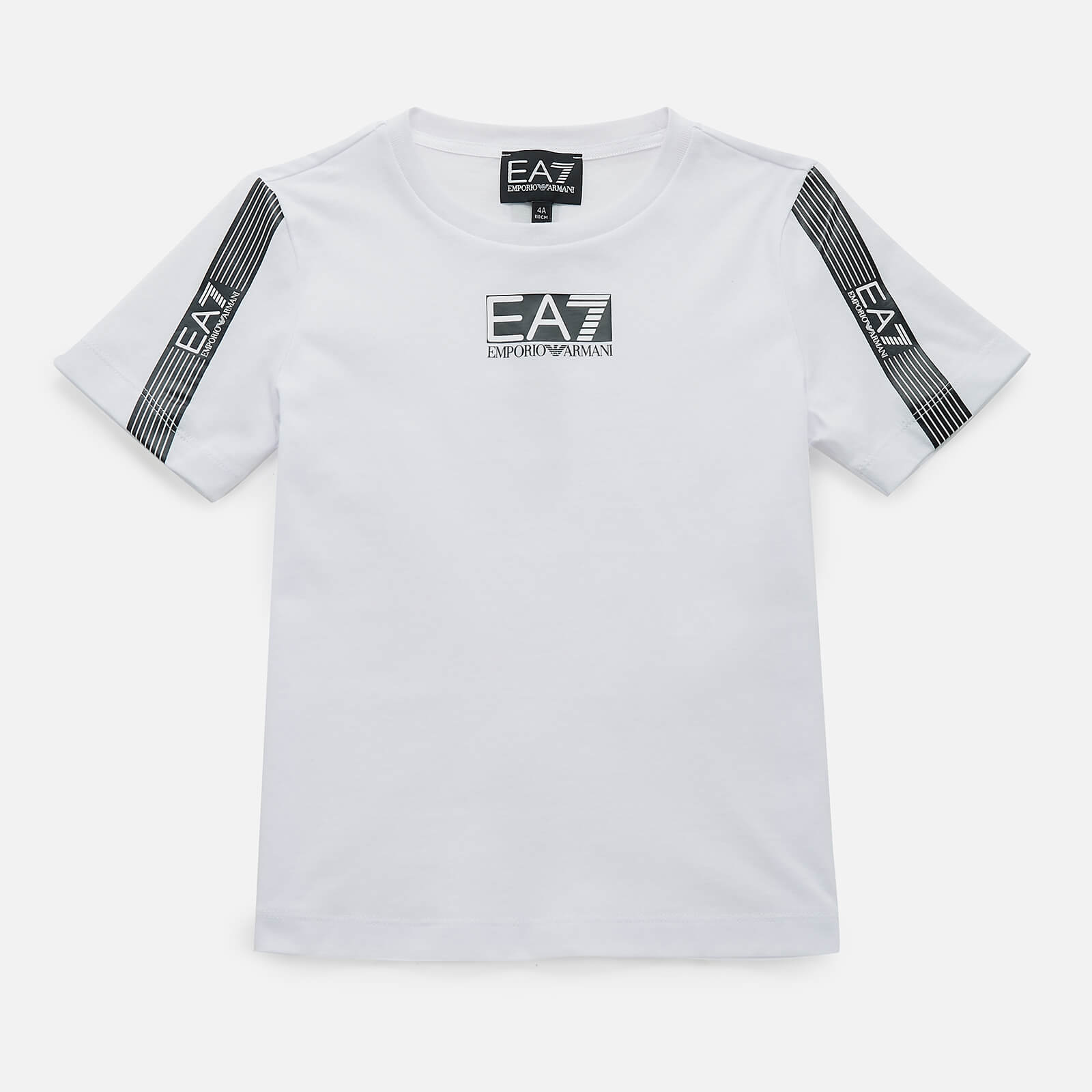 EA7 Boys' Train Logo Series Tape T-Shirt - White - 4 Years