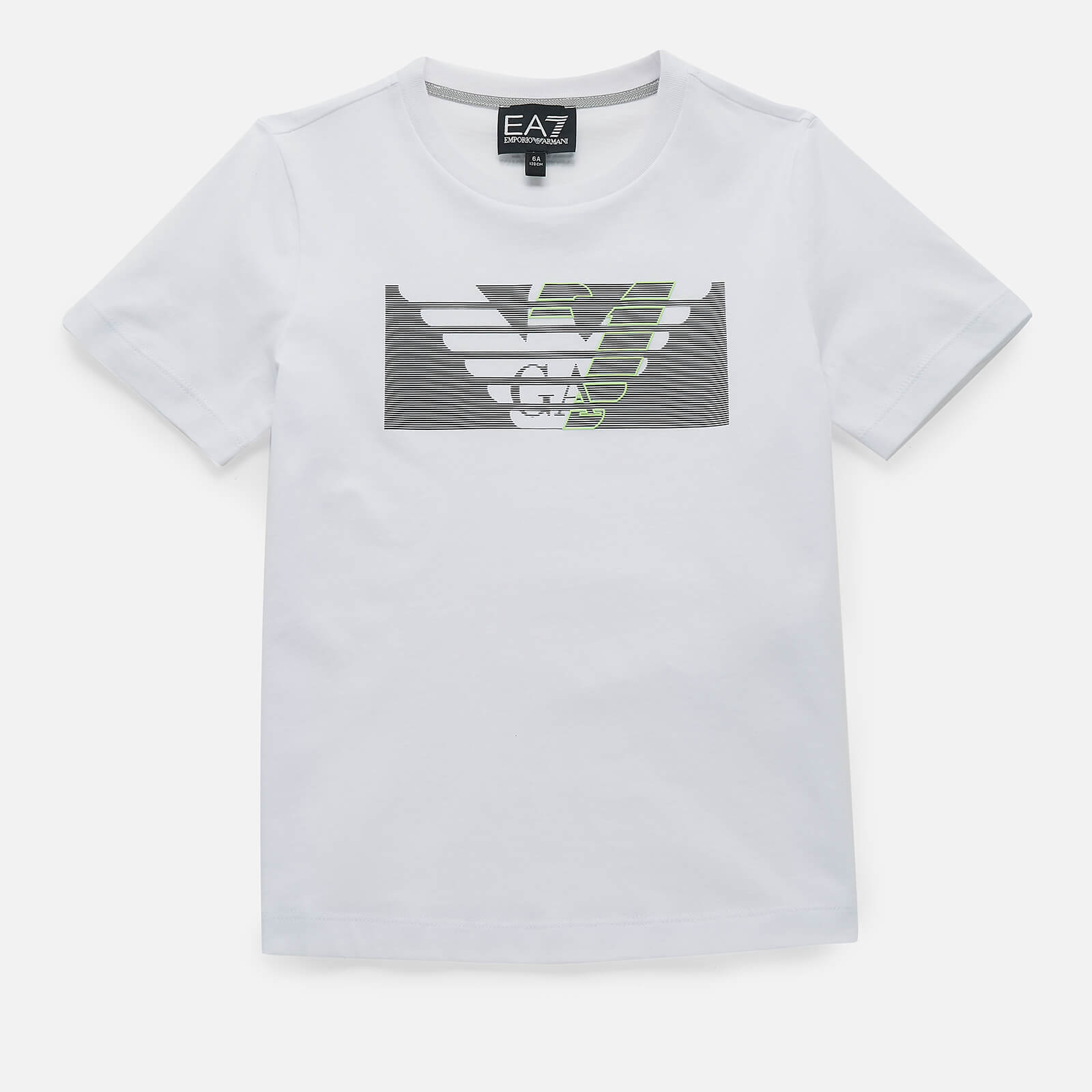 EA7 Boys' Train Graphic Series Eagle T-Shirt - White - 8 Years