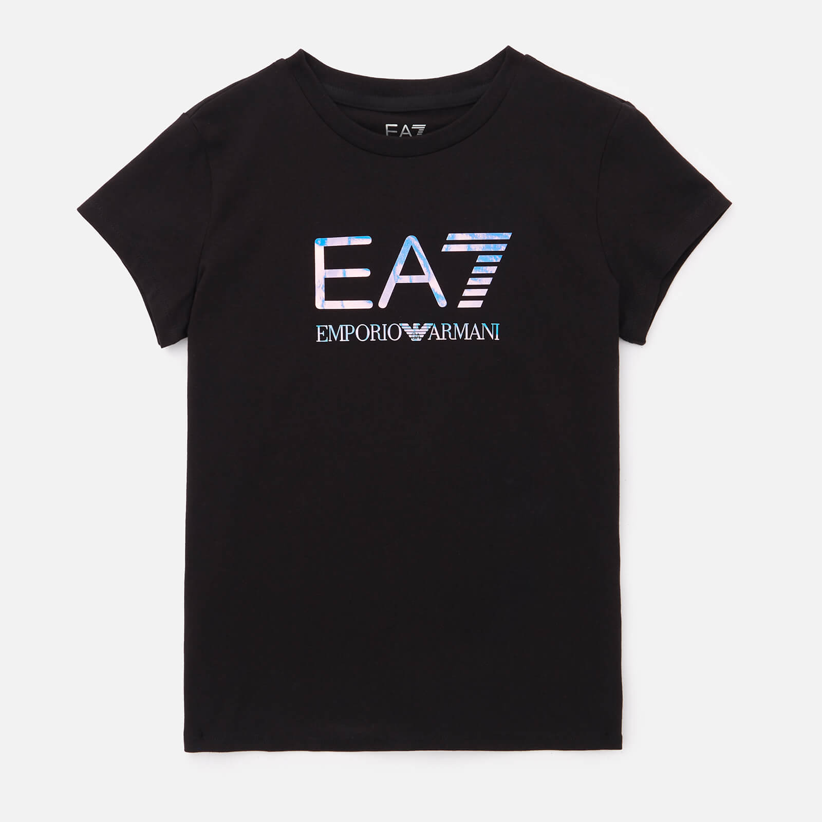 EA7 Girls' Iridescent T-Shirt - Black - 12 Years
