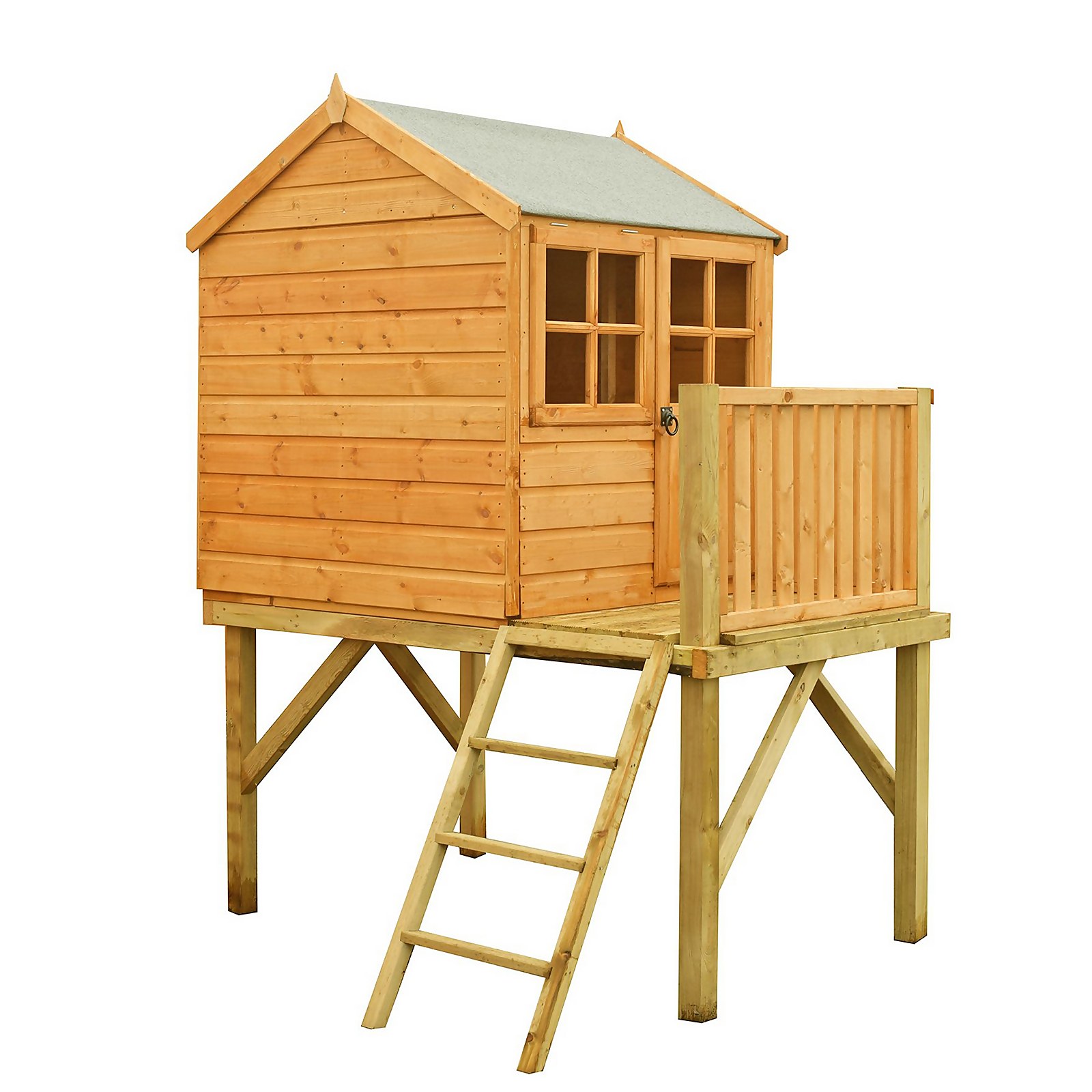Photo of Shire 6 X 4ft Bunny And Platform Kids Wooden Playhouse