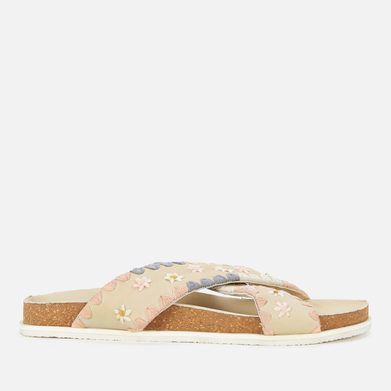 Free People Women's Wildflowers Crossband Sandals - Washed Natural - UK 4