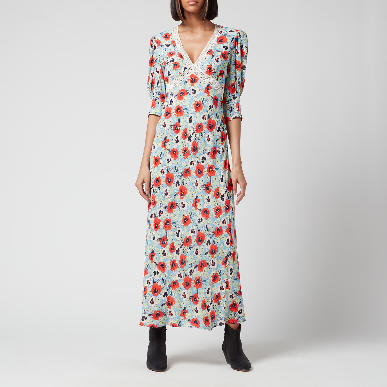 RIXO Women's Gemma Dress - Red Pansy - XXS/UK 6