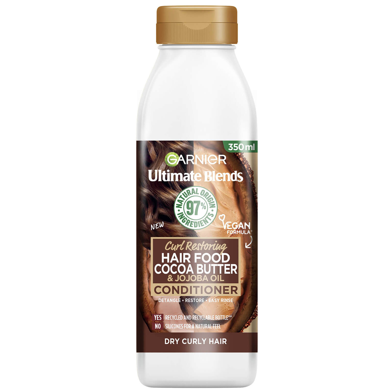 Photos - Hair Product Garnier Ultimate Blends Cocoa Butter Conditioner for Dry, Curly Hair 350ml 