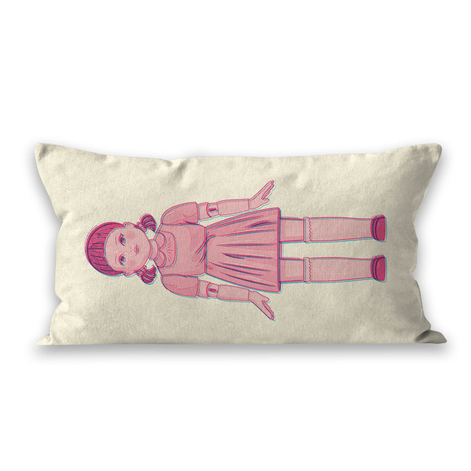 

Squid Game Doll Glitch Rectangular Cushion - 30x50cm - Soft Touch