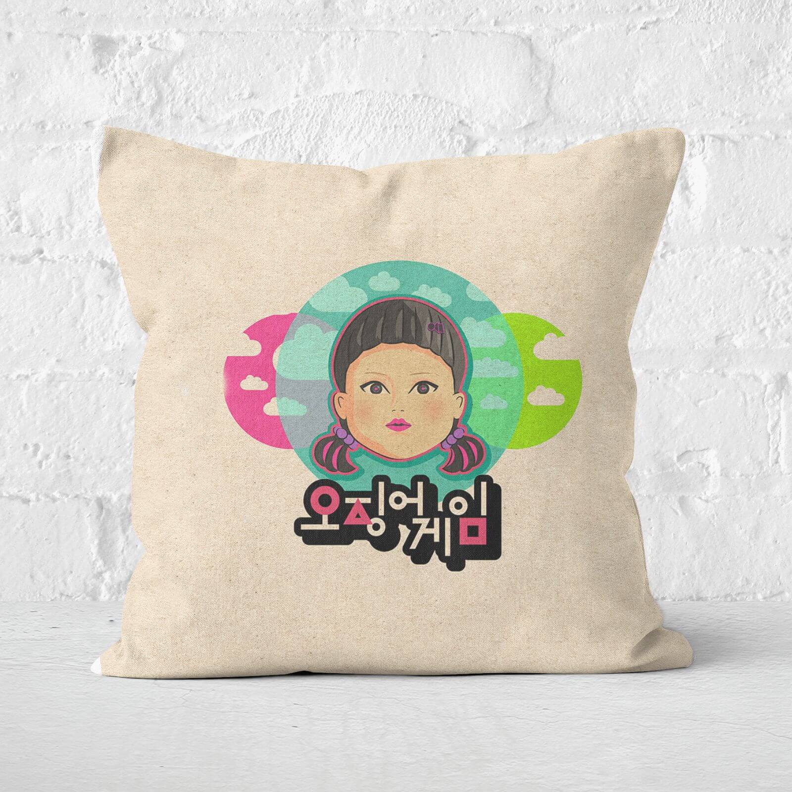 Squid Game Doll Glitch Square Cushion - 50x50cm - Soft Touch