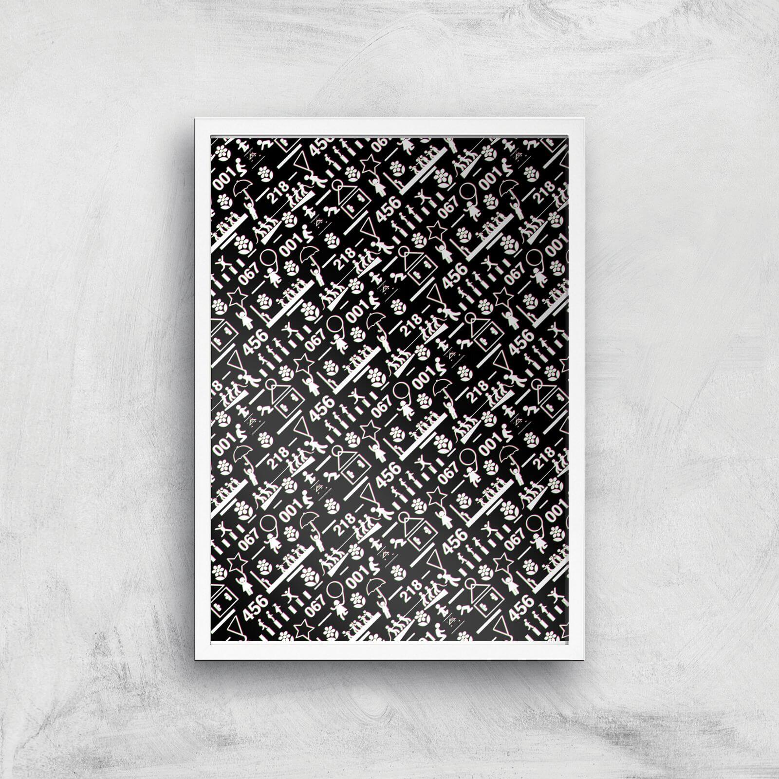 

Squid Game Games Glitch Giclee Art Print - A4 - White Frame
