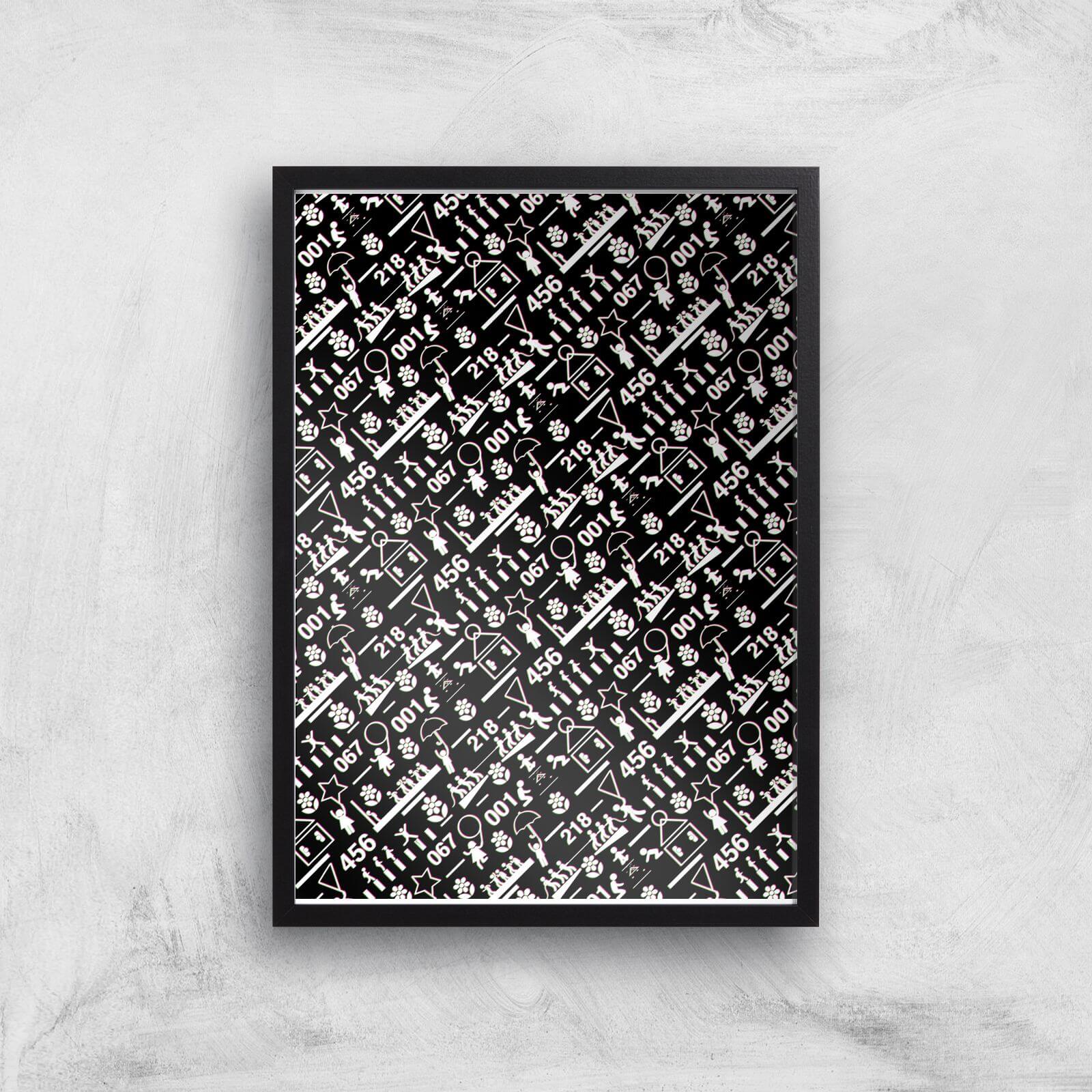 

Squid Game Games Glitch Giclee Art Print - A2 - Black Frame