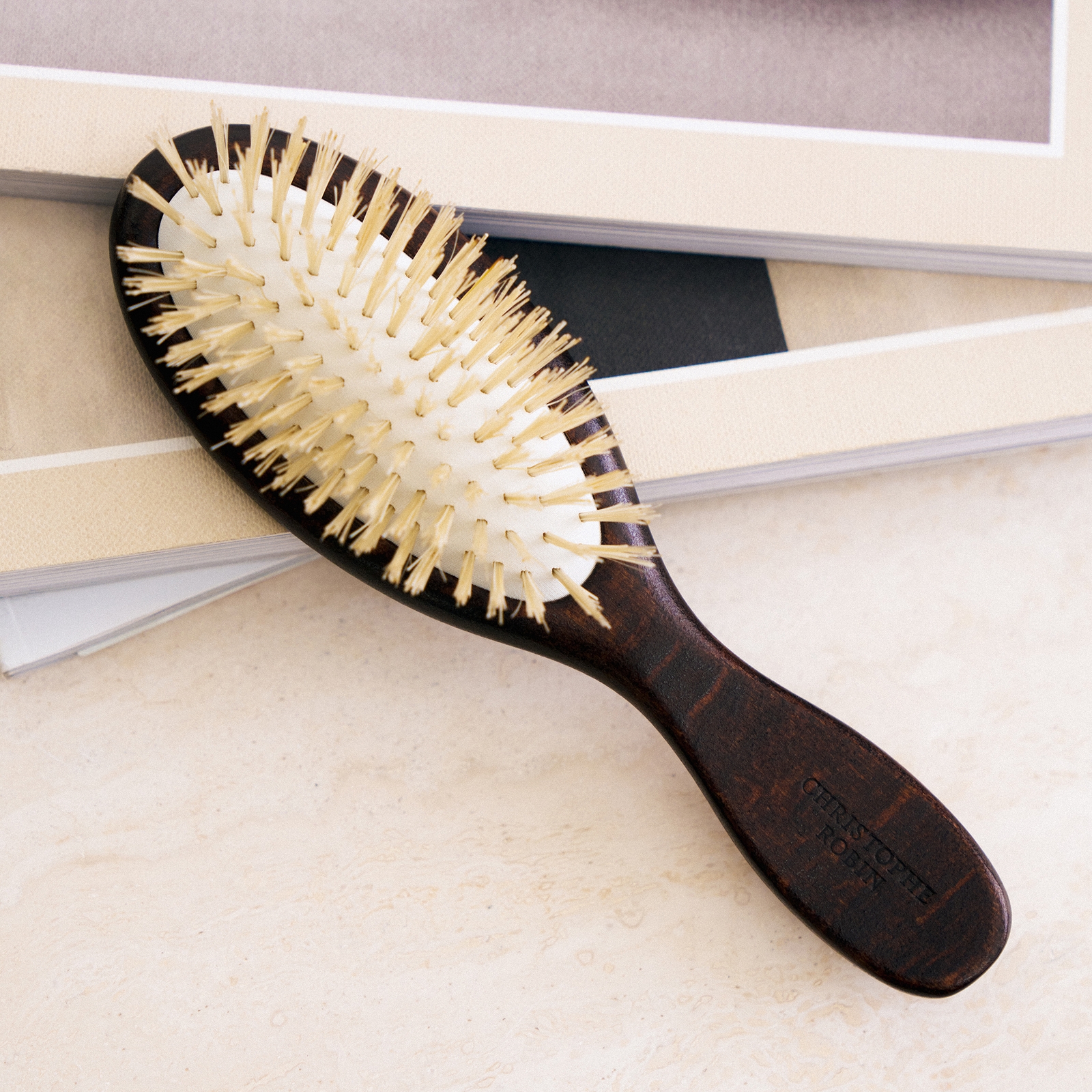 Thumbnail - Christophe Robin New Travel Hairbrush with Natural Boar-Bristle and Wood