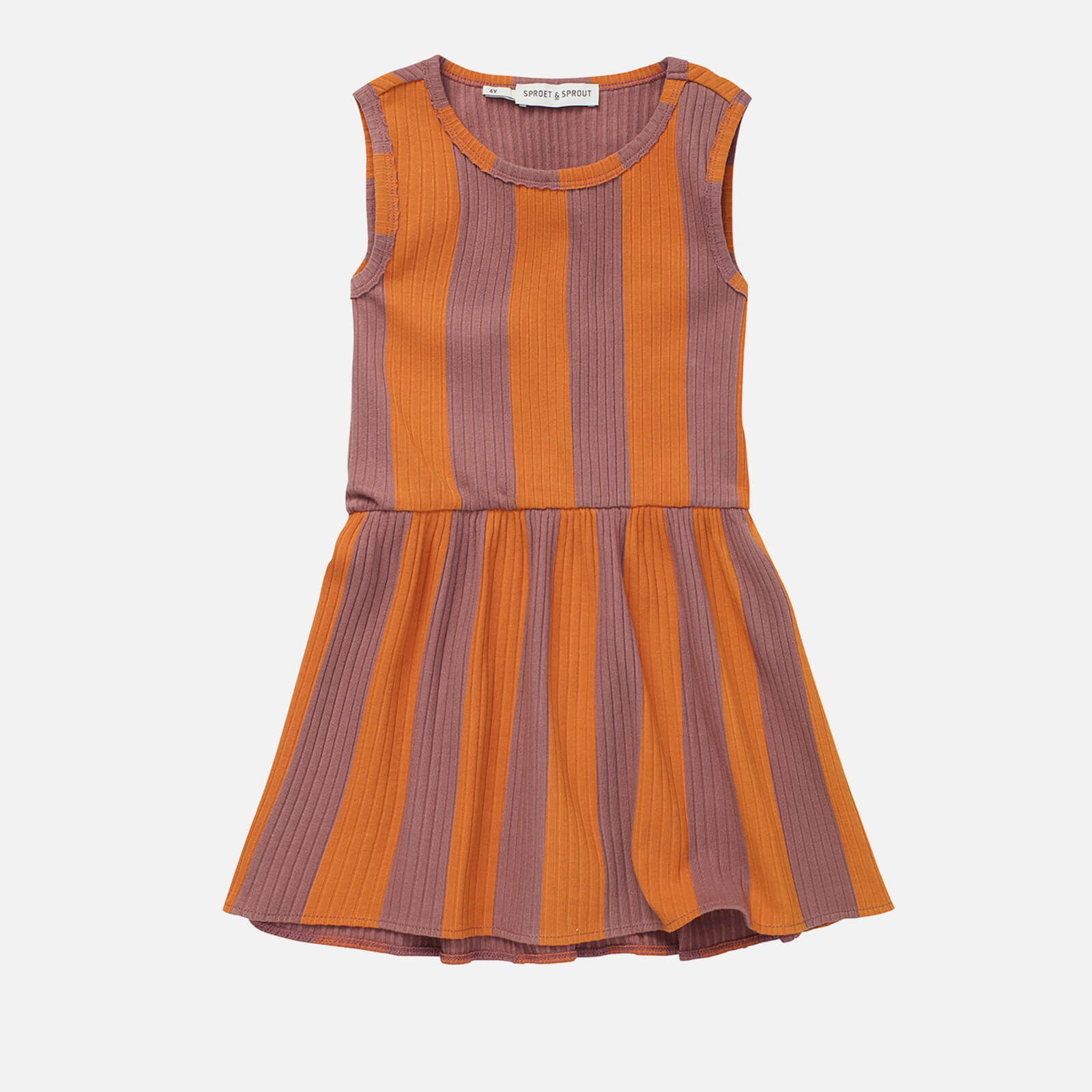 Sproet + Sprout Rib Stripe Sleeveless Dress - Orchid Stripe - 10 Years