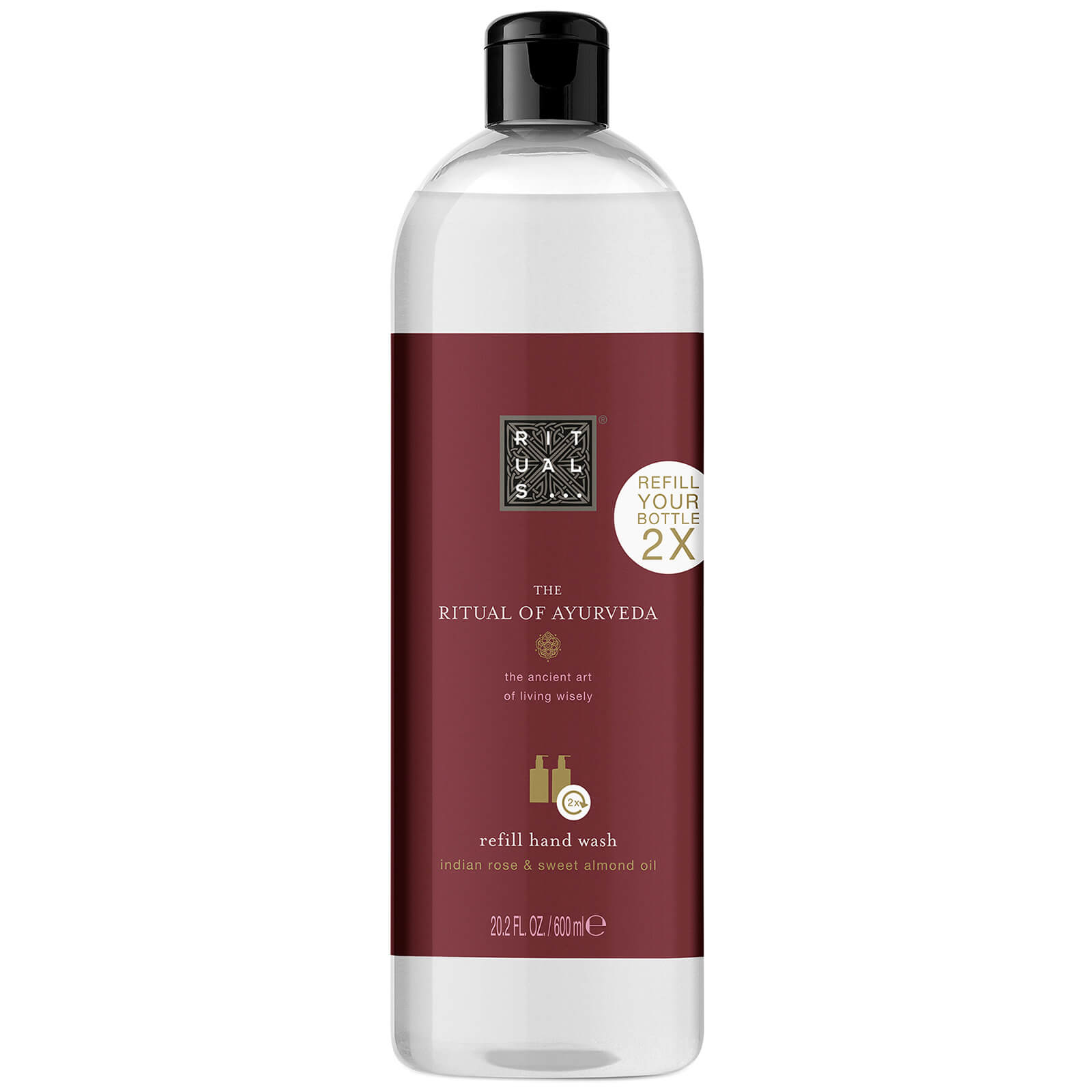 Sweet Almond and Indian Rose Hand Wash Refill - The Ritual of Ayurveda 600ml