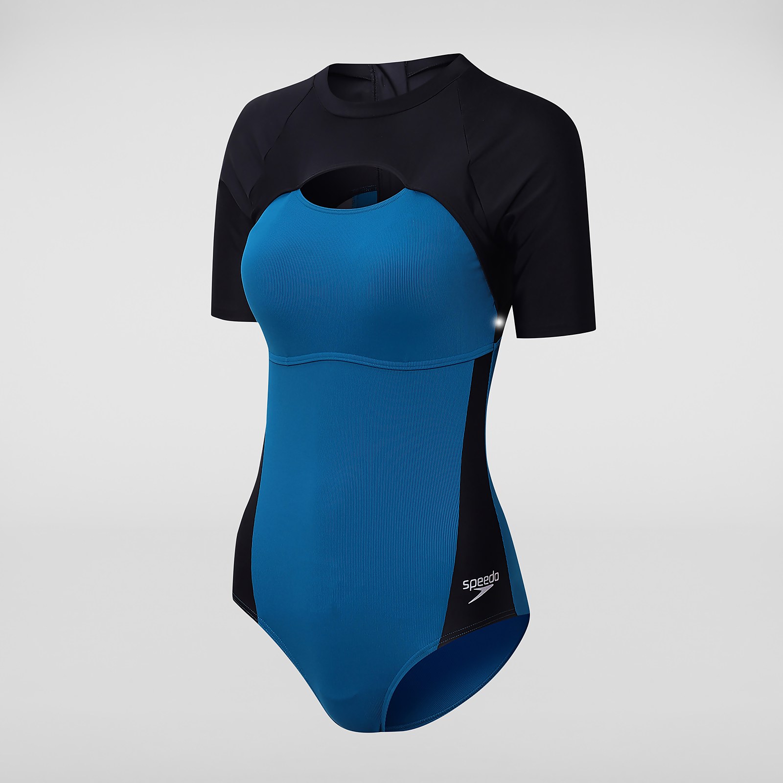 Maillot de bain Femme à manches courtes noir/bleu