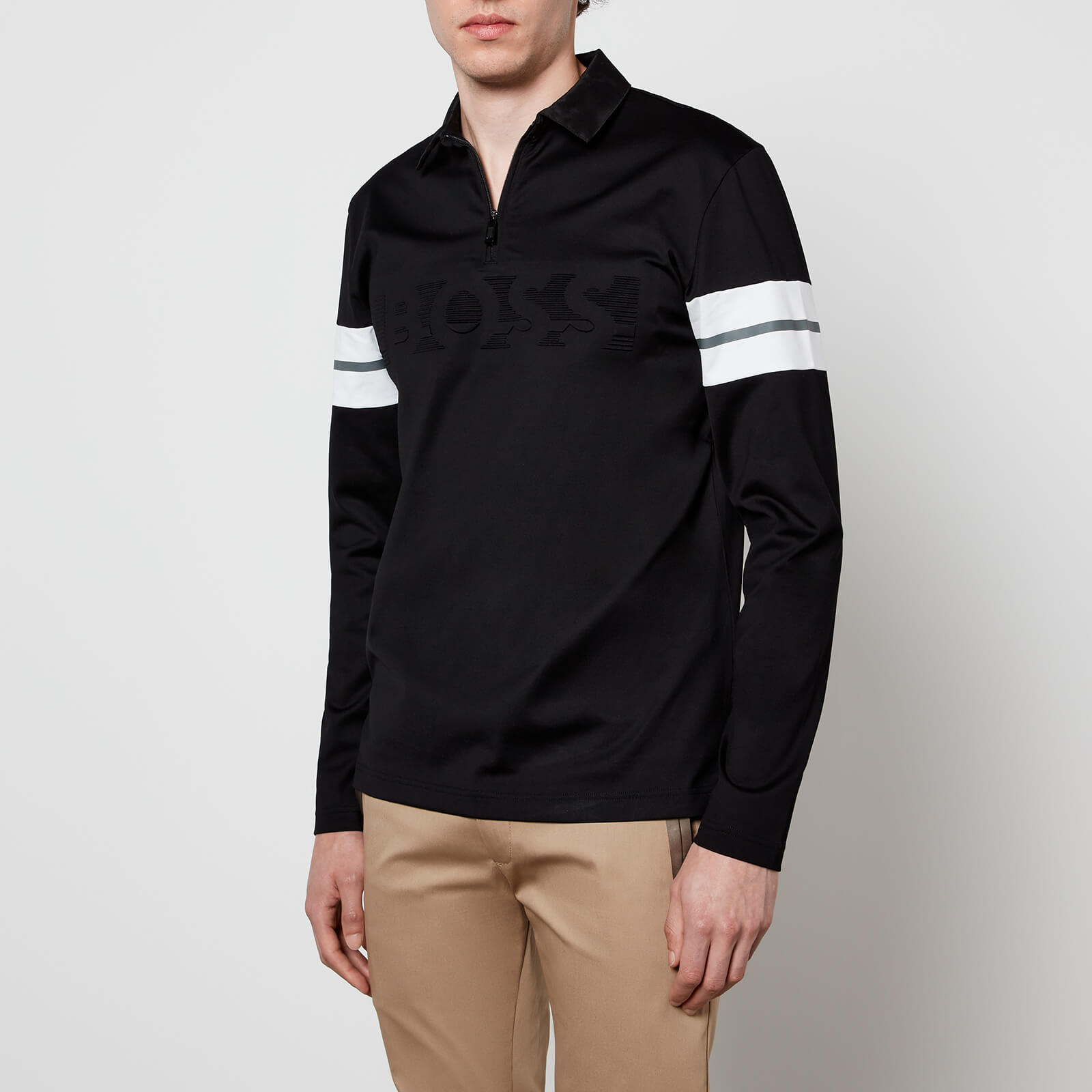 BOSS Athleisure Men's Plisy 1 Long Sleeve Polo Shirt - Black - S