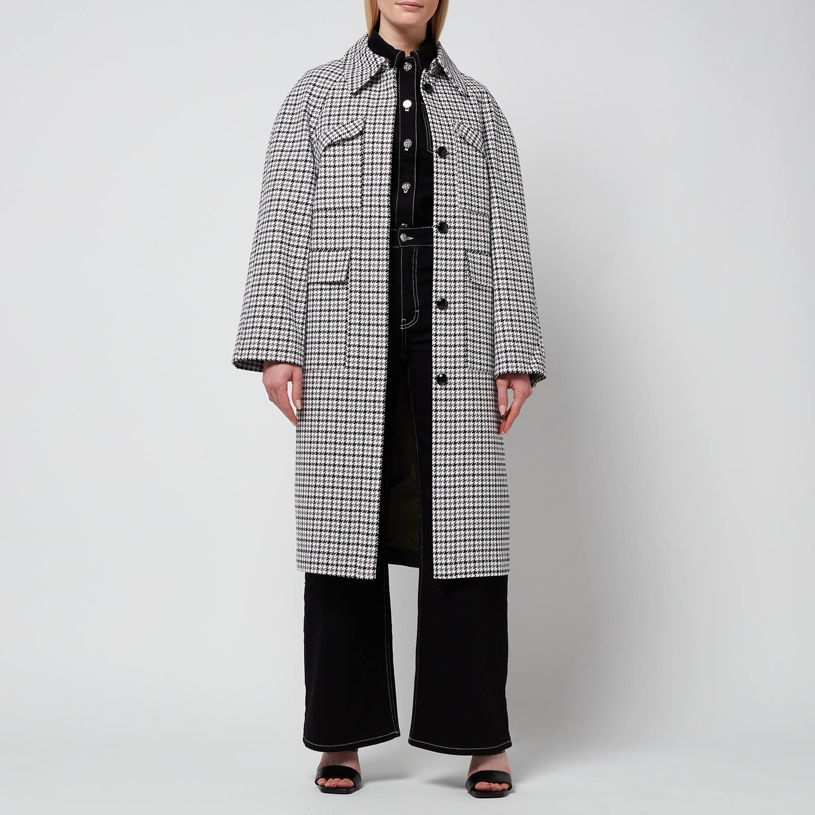 Baum Und Pferdgarten Women's Delta Coat - Grey Black Houndstooth - EU 36/UK 8