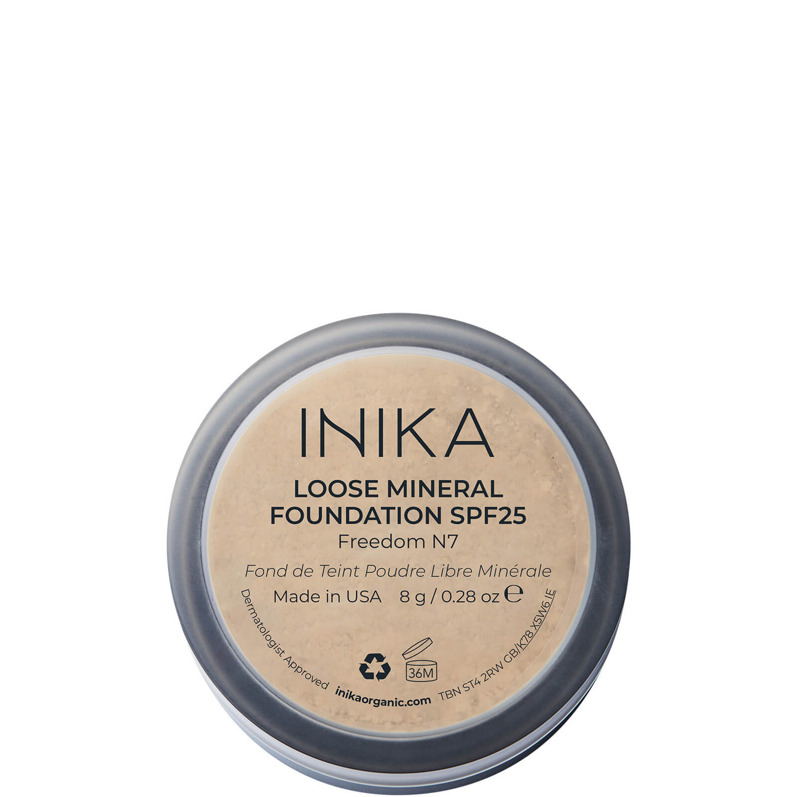 INIKA Loose Mineral Foundation SPF25 8g (Various Shades) - Freedom