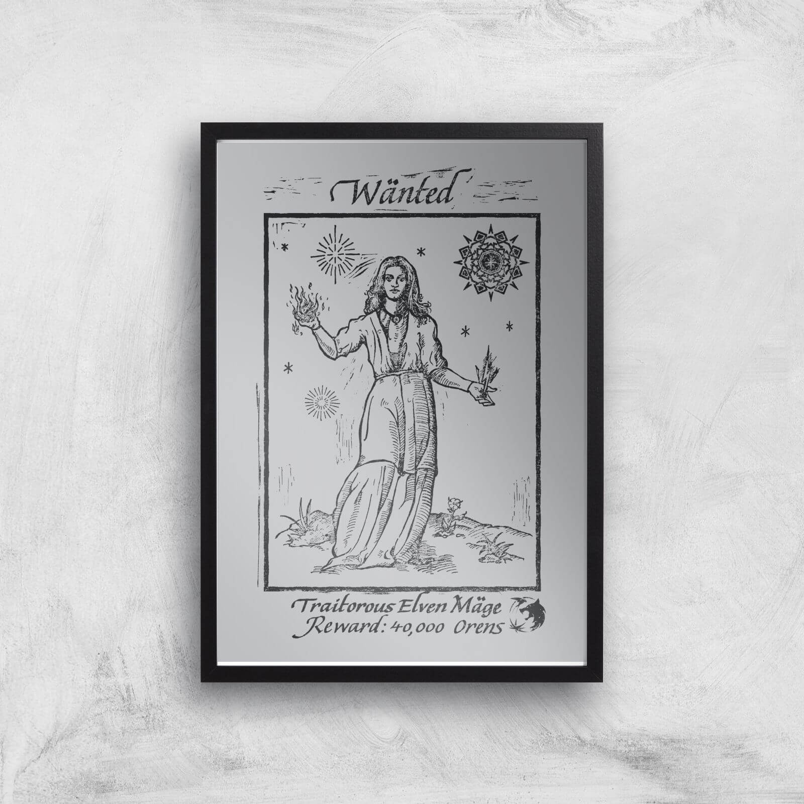 The Witcher The Mage Giclee Art Print - A4 - Black Frame