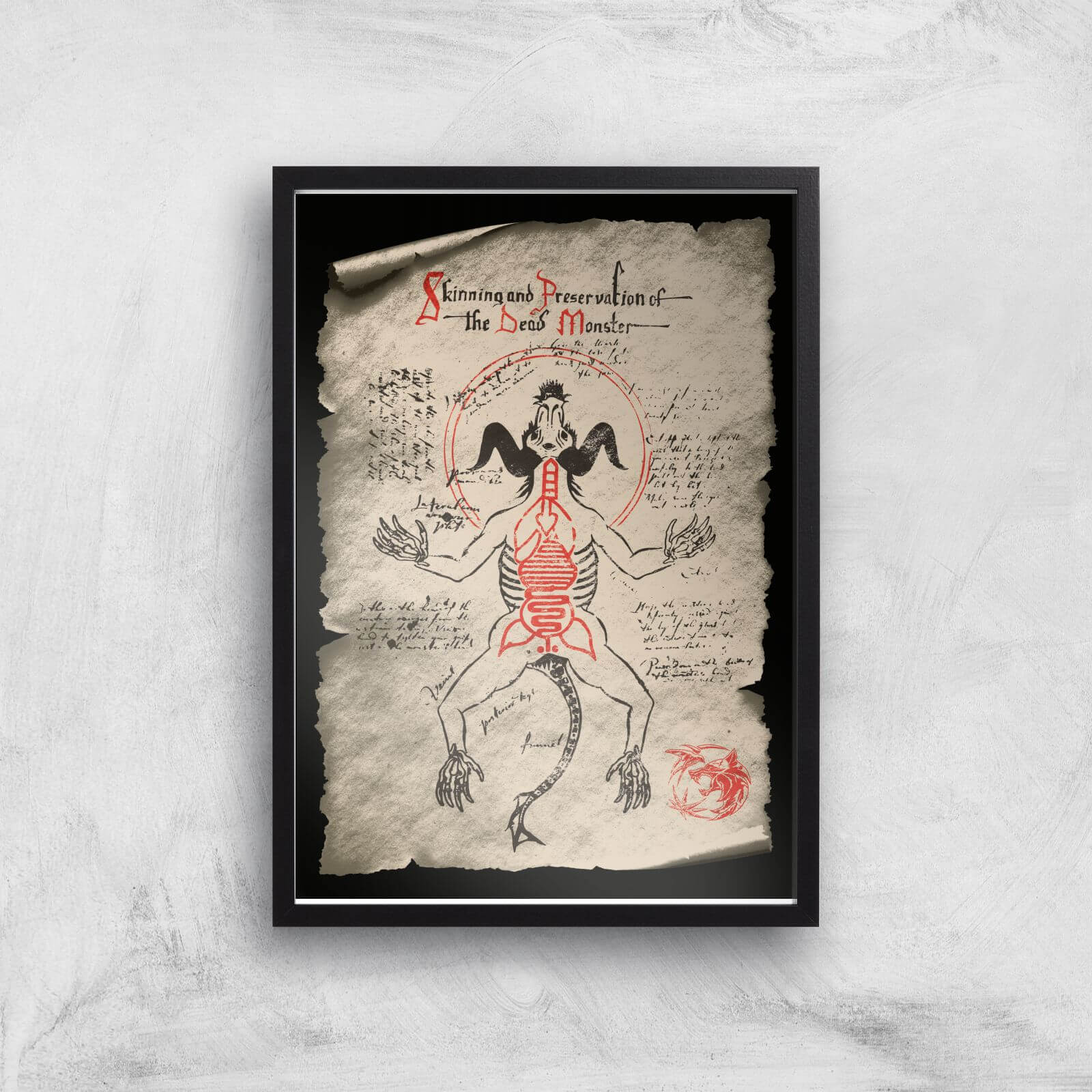 

The Witcher Skinning And Preservation Of The Dead Monster Giclee Art Print - A3 - Black Frame