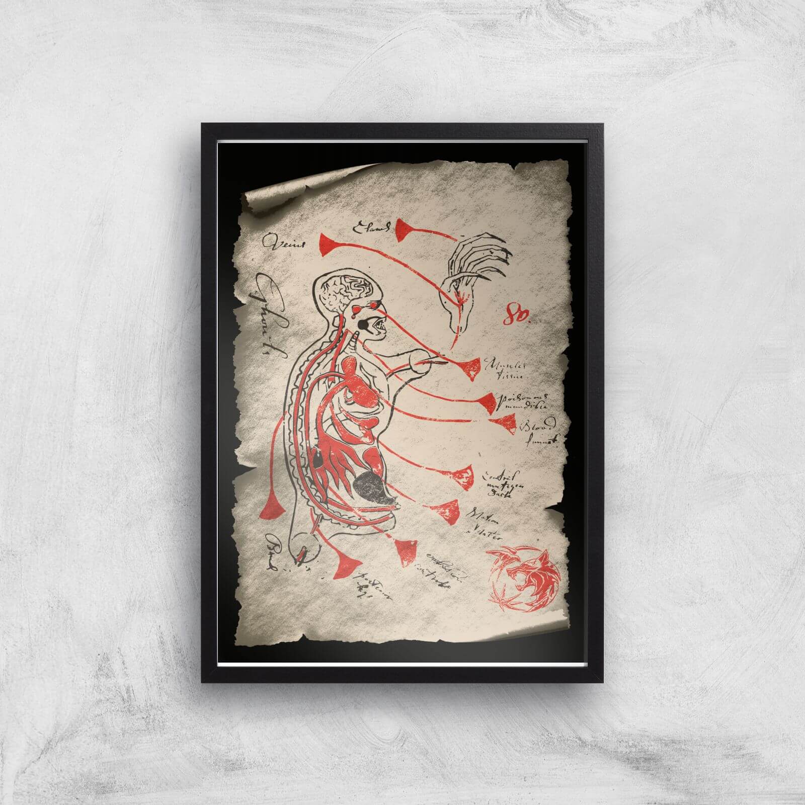

The Witcher Sketched Giclee Art Print - A4 - Black Frame
