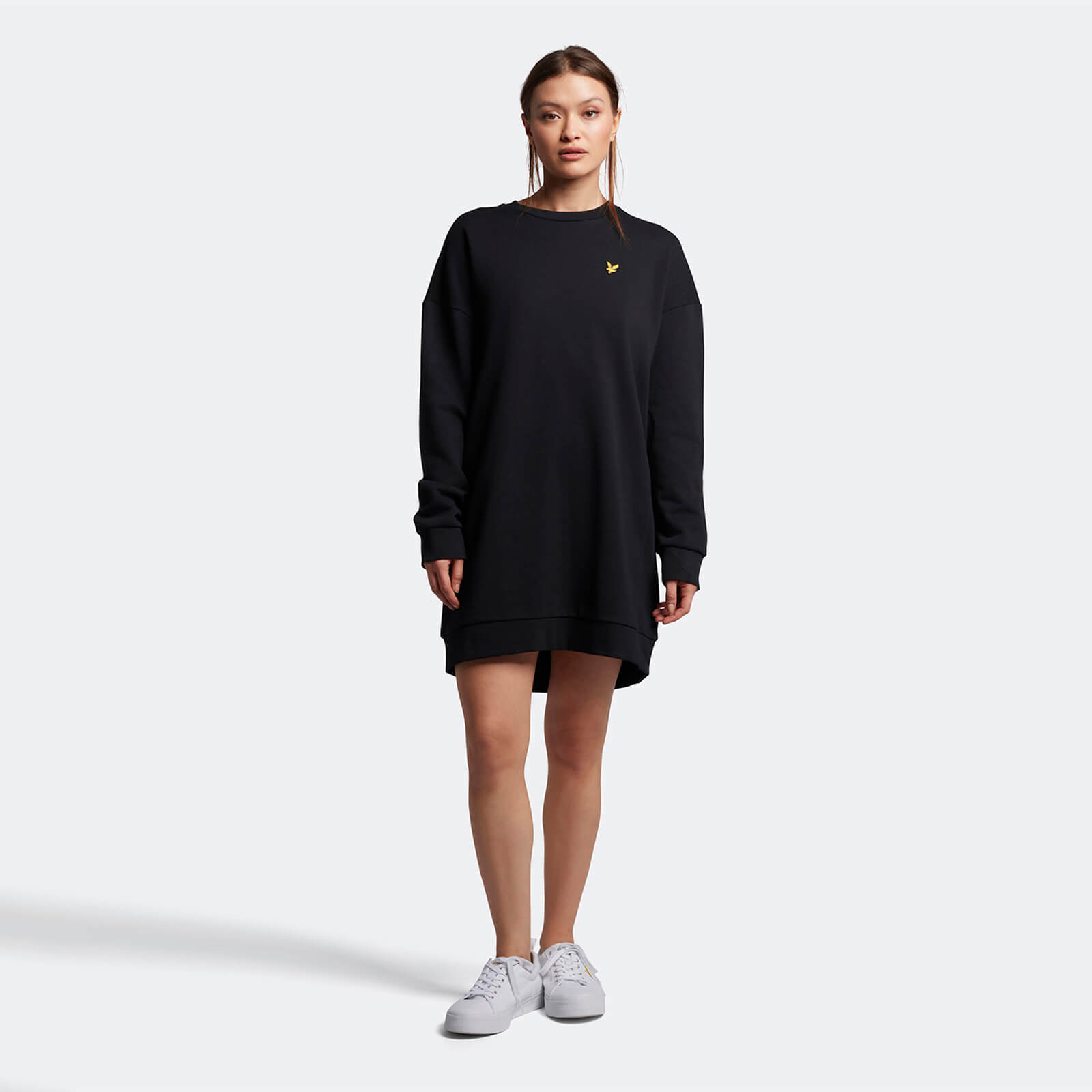 

Women's Sweatshirt Dress - Jet Black - 10