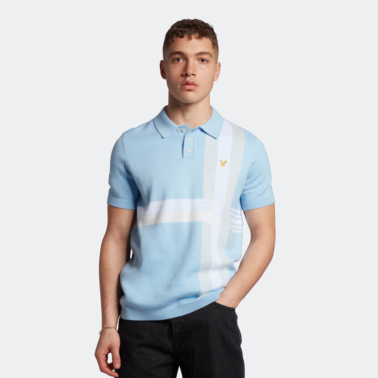 

Men's Archive 80's Knit Polo Shirt - Blue Water - XS
