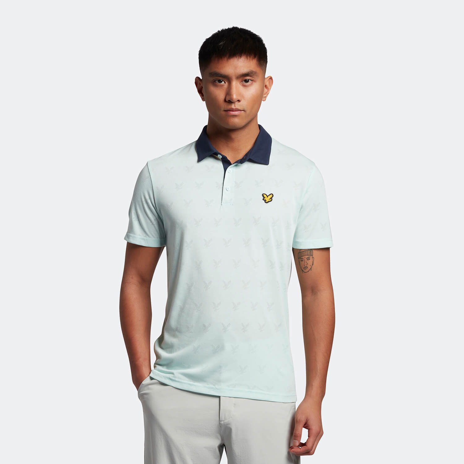 

Men's Jacquard Polo Shirt - Acid Blue - XXL