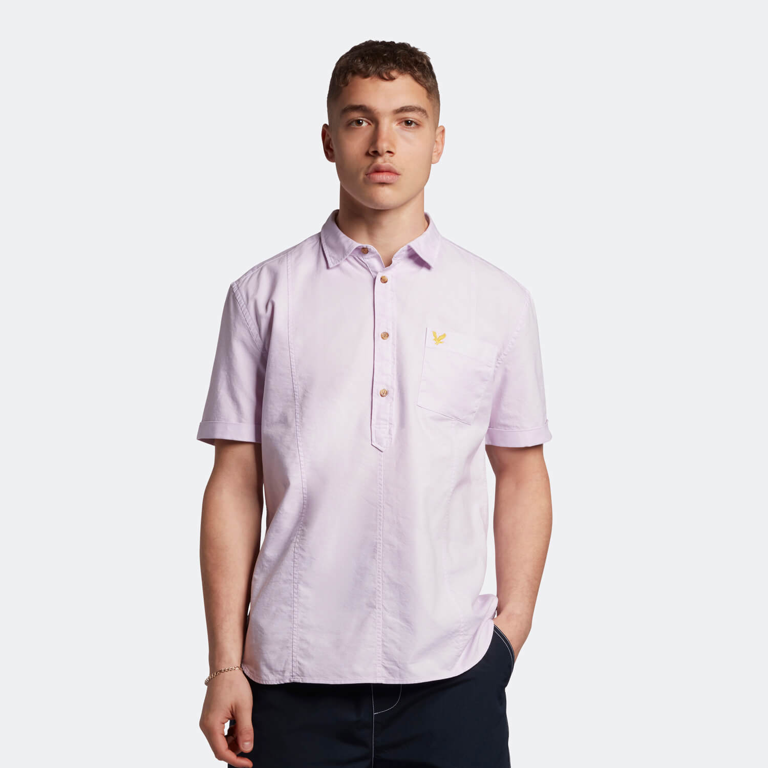 

Men's Archive Overdyed Panelled Oxford SS Shirt - Lilac Sky - S