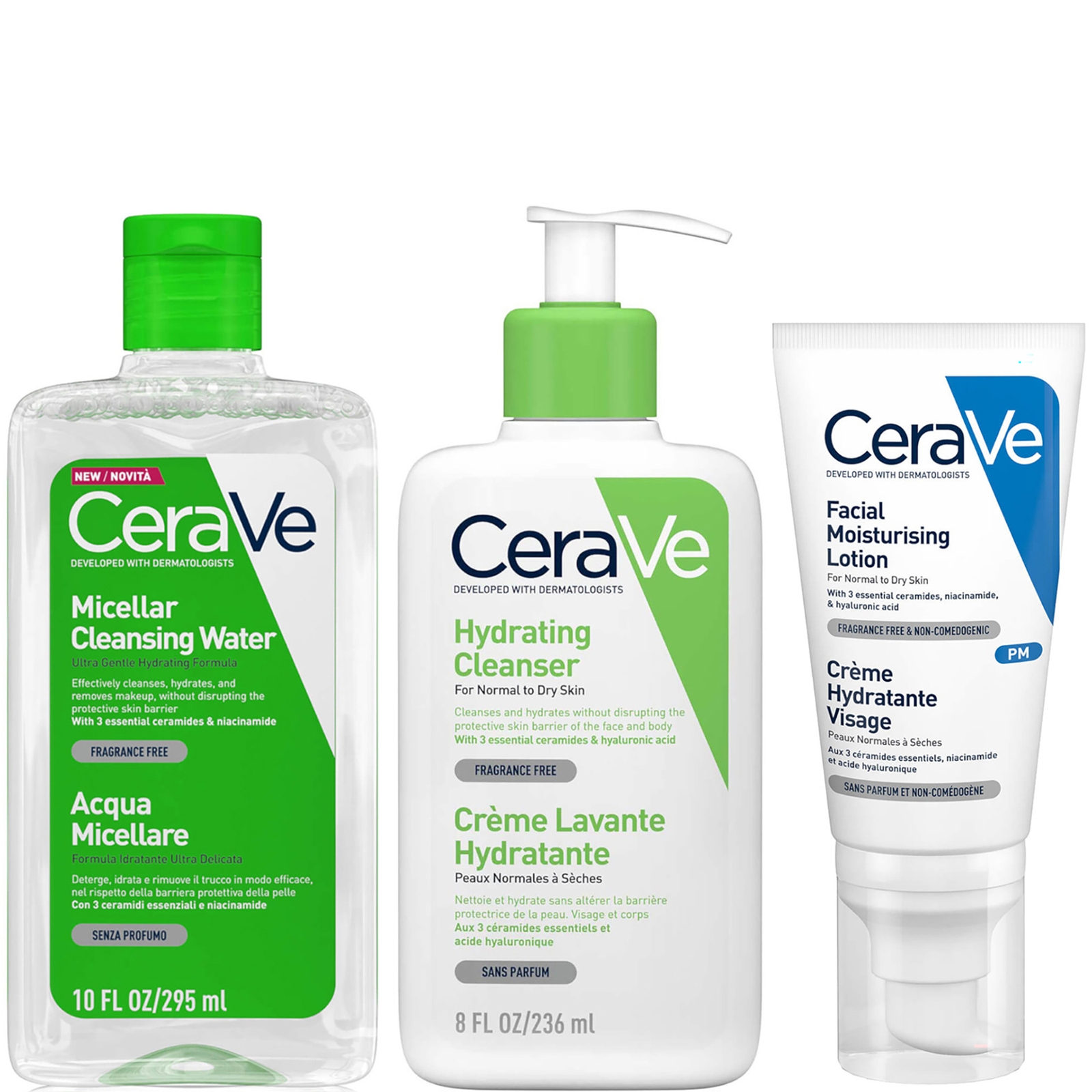 Image of CeraVe Hydrating 3 Step Double Detergi e Idrata Set051