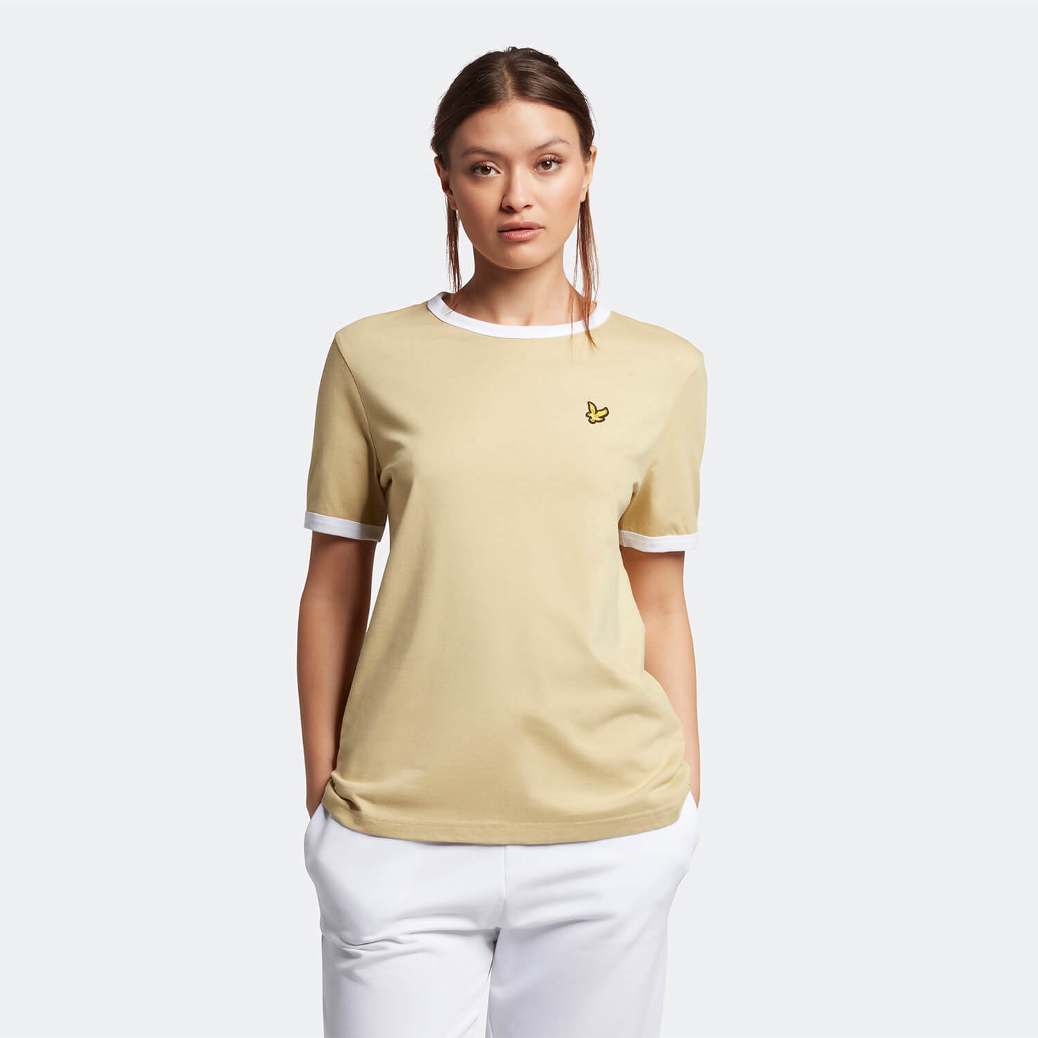 

Women's Ringer T-Shirt - Natural Green - 8