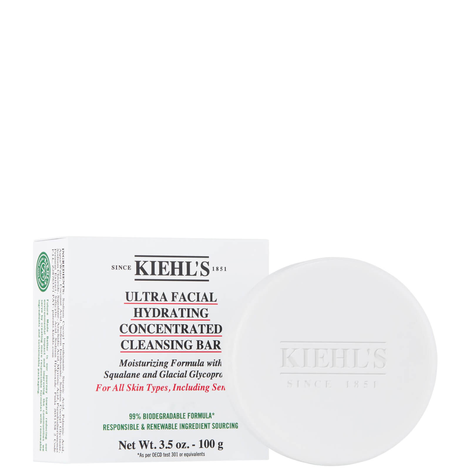 Photos - Facial / Body Cleansing Product Kiehls Kiehl's Ultra Facial Hydrating Concentrated Cleansing Bar 100g 