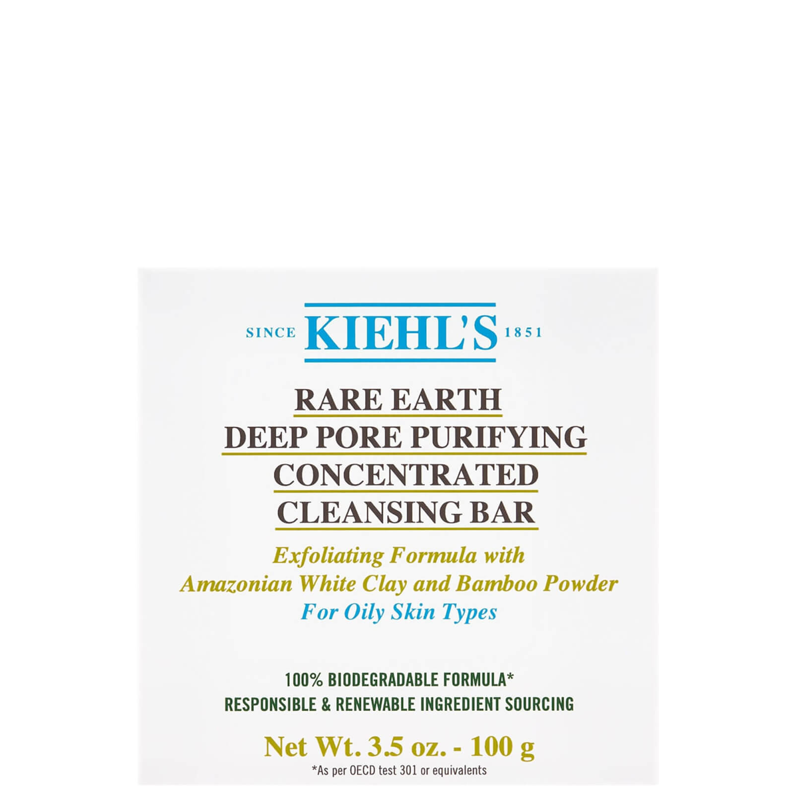 Kiehl's Rare Earth Deep Pore Detoxifying Concentrated Cleansing Bar 100g