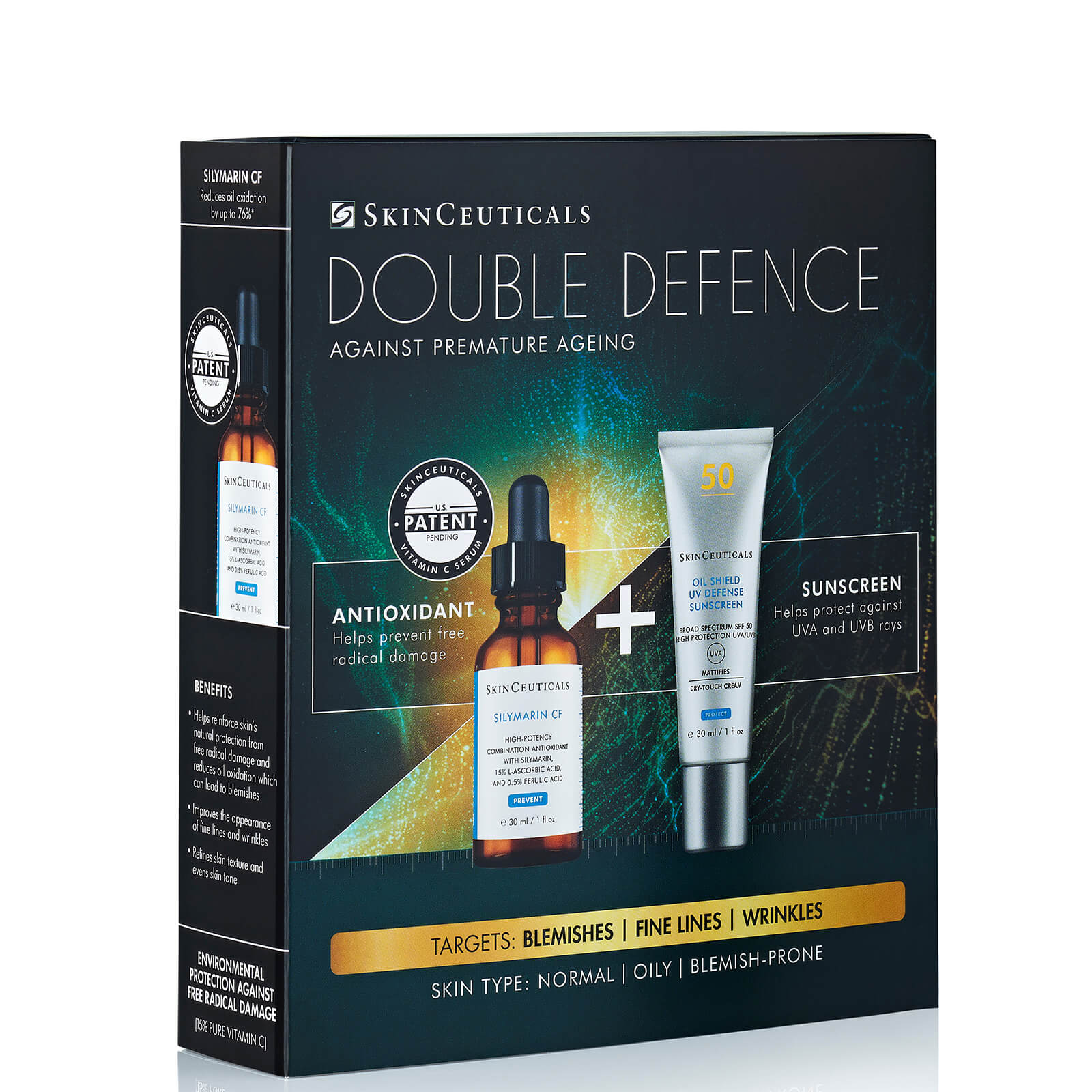 Image of SkinCeuticals Double Defence Silymarin CF Kit for Oily/Blemish-Prone Skin