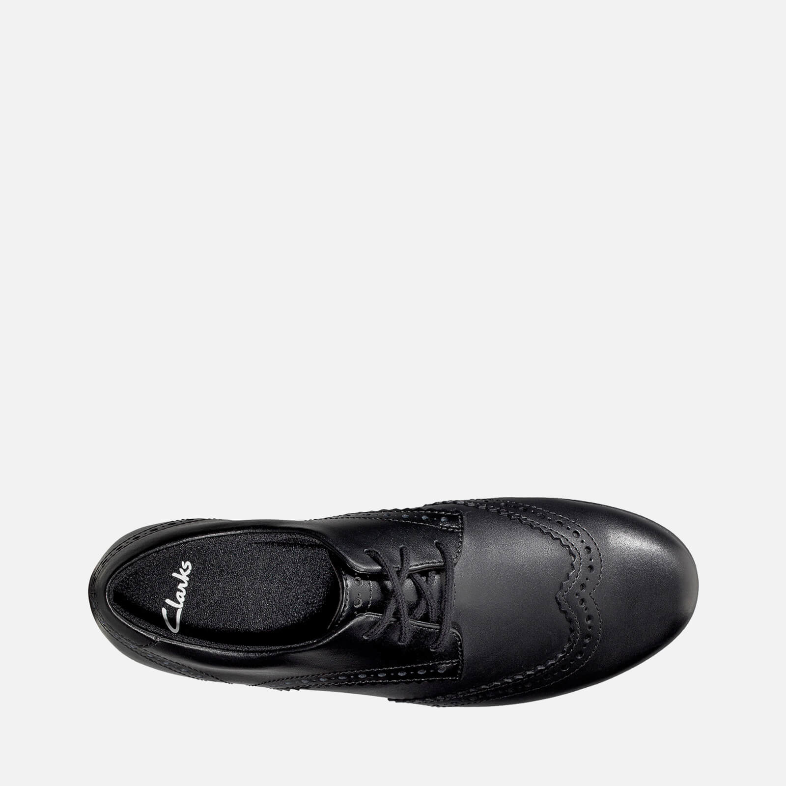 clarks kids' scala lace school shoes - black leather - uk 13 kids