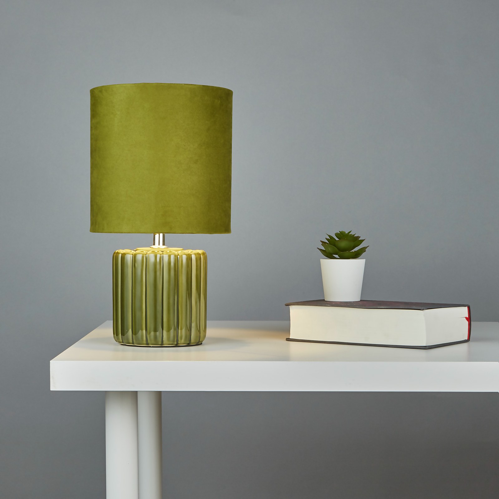 Photo of Phoebe Ceramic Table Lamp - Olive