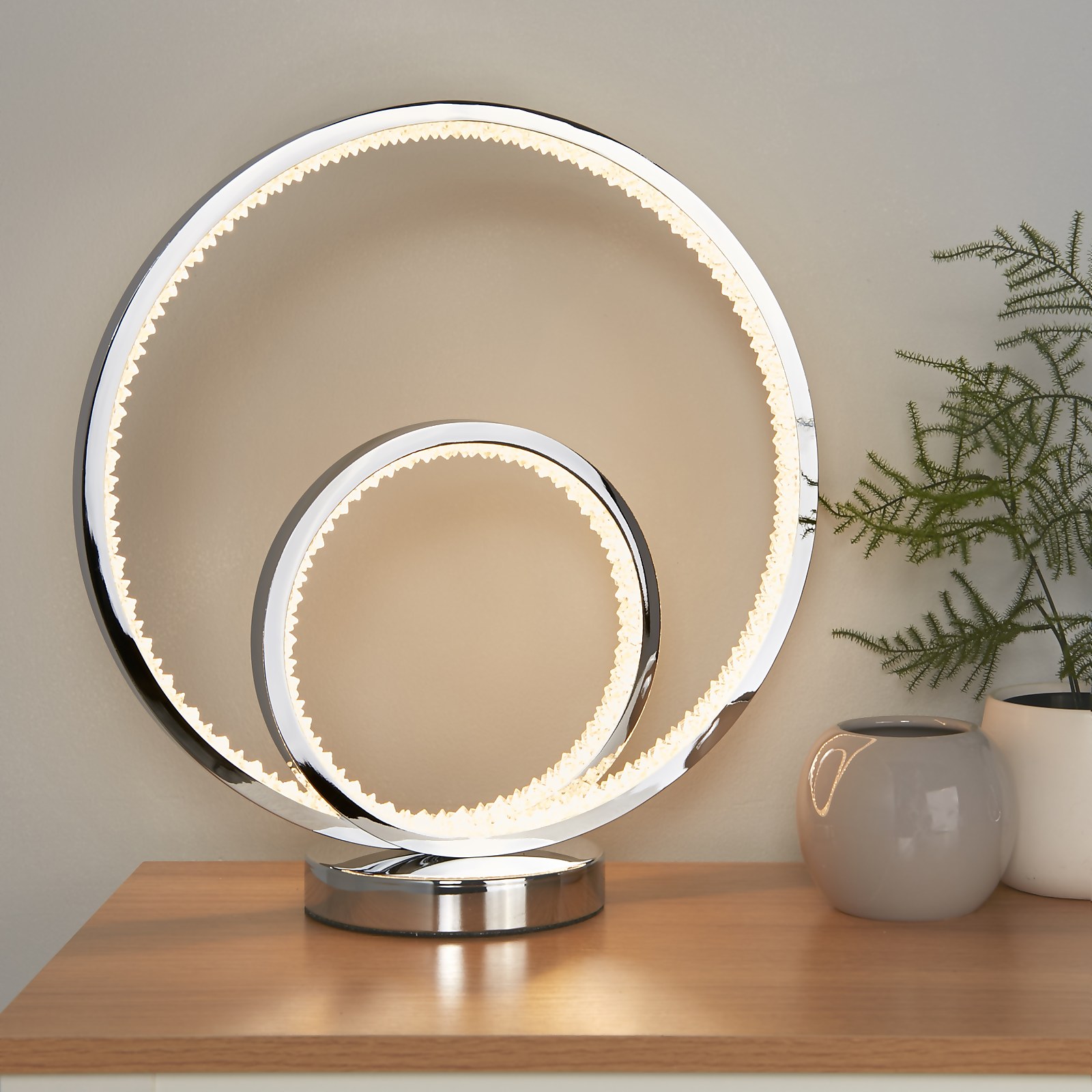 Sasha LED Table Lamp - Chrome & Crystal