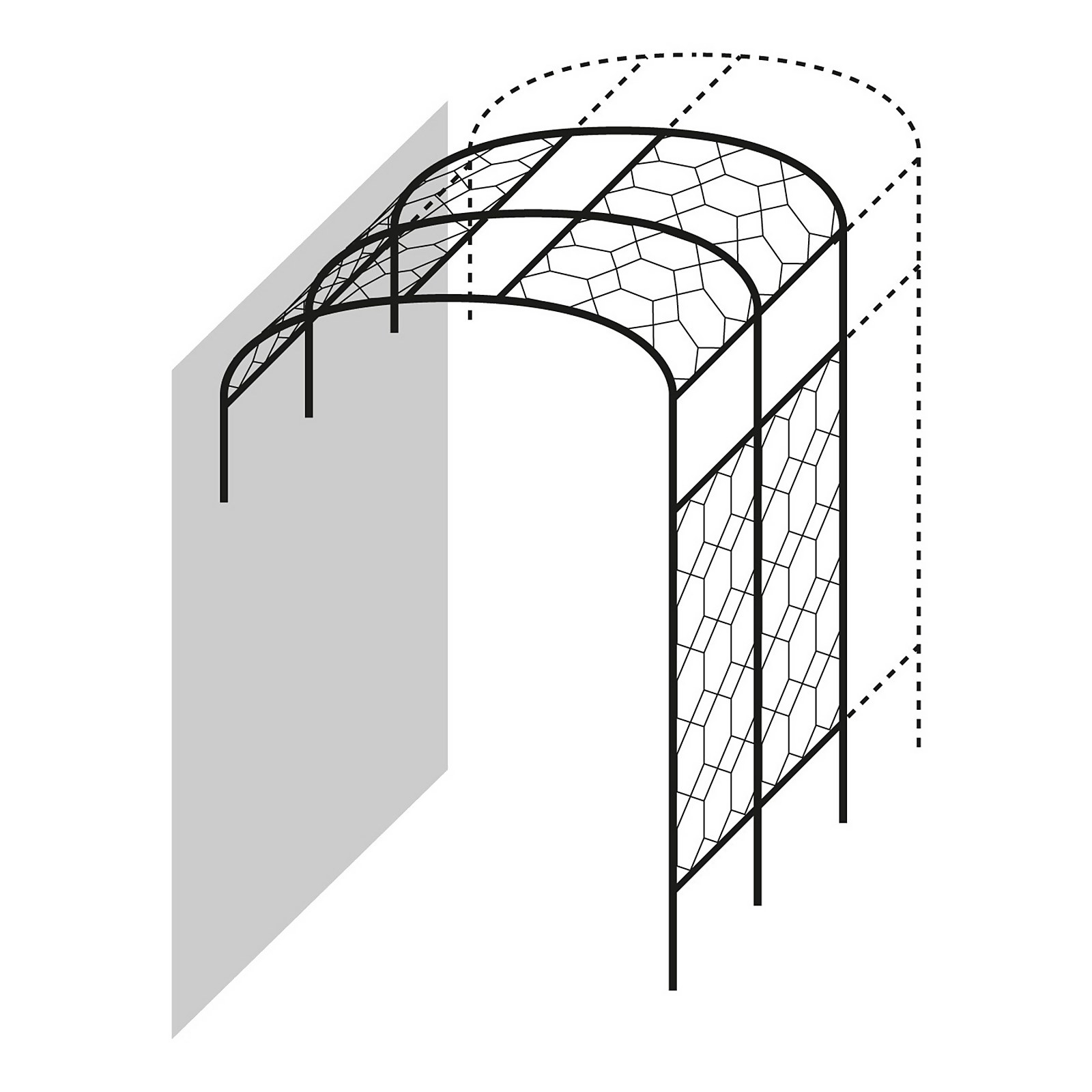 Photo of Agriframes Wall Pergola Extension - -w- 2.1m X -h- 2.4m - Black