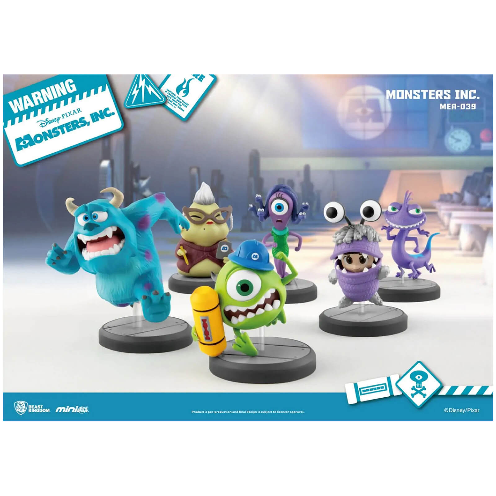 Beast Kingdom Monsters Inc. Series Mini Egg Attack Figurine 6pc Set
