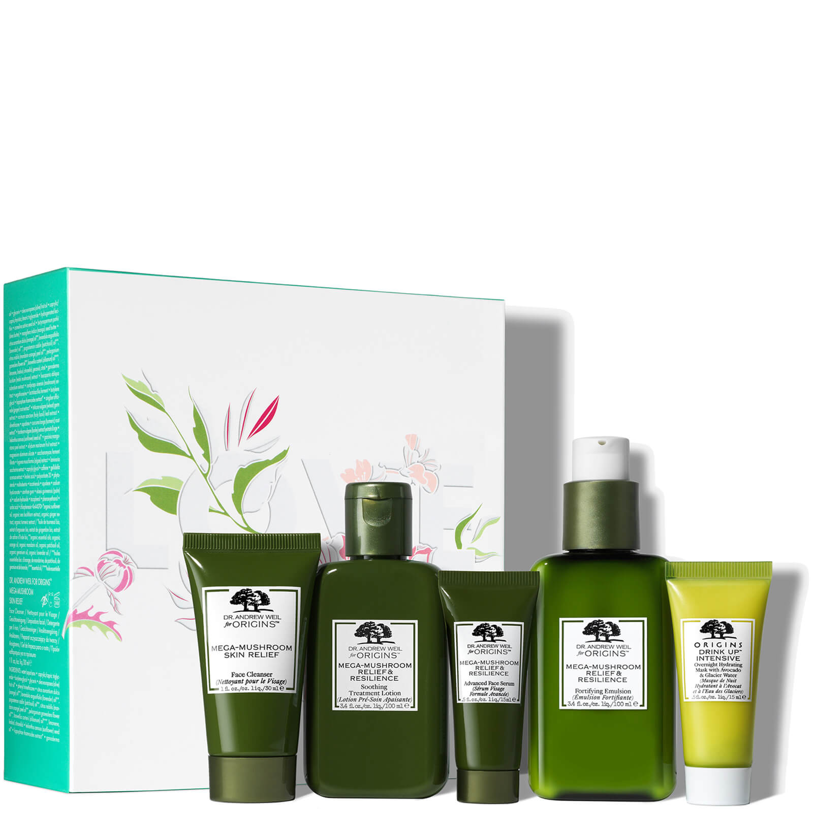 Origins LOVE AND CALM Mega-Mushroom Soothing and Fortifying Regime (Worth 82€)