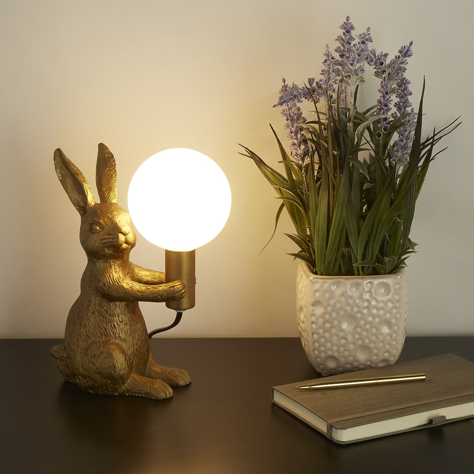 Photo of Rabbit Table Lamp - Gold & Glass
