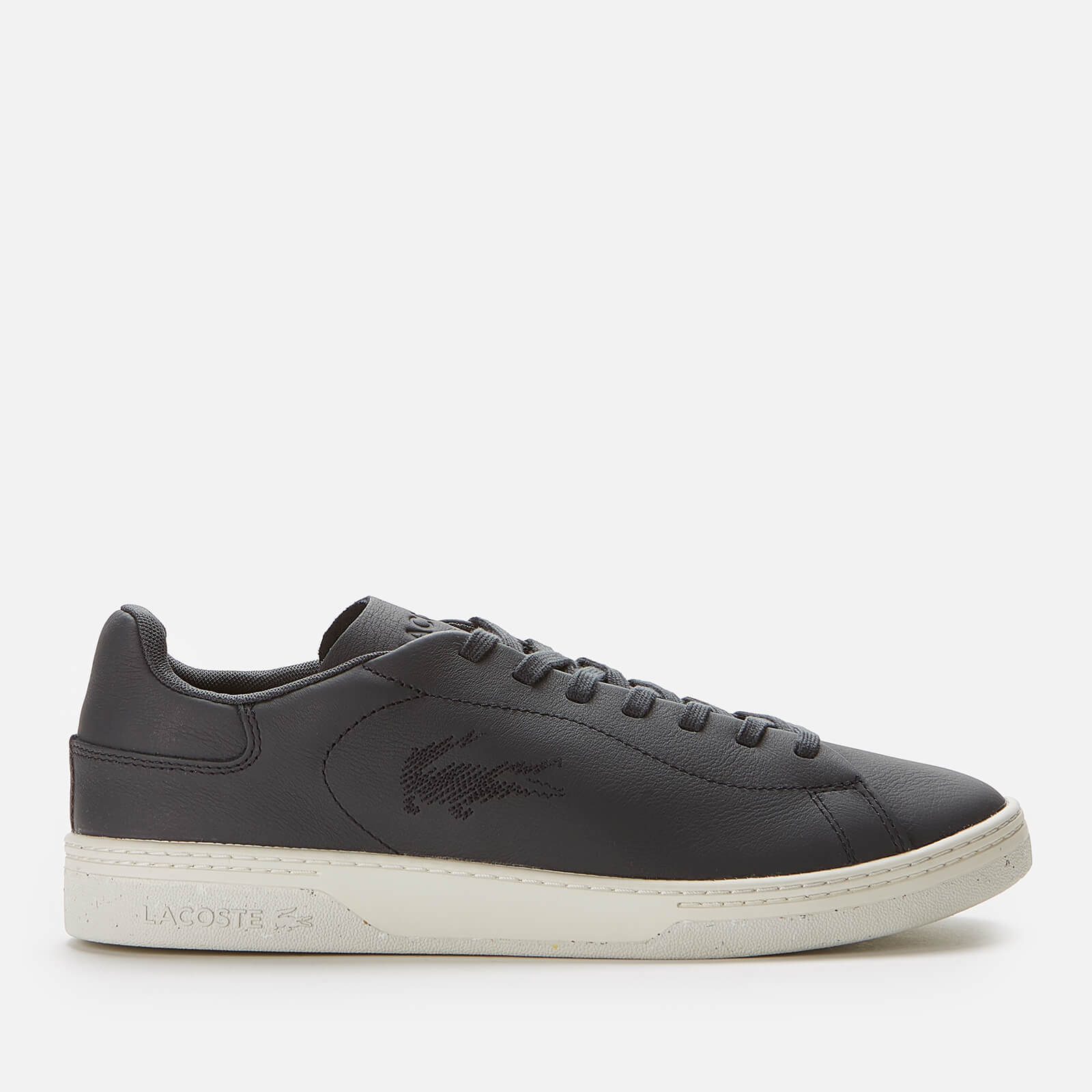 Lacoste Men's T-Clip 0120 3 Leather/Suede Court Trainers - Off White/Dark Green - UK 7