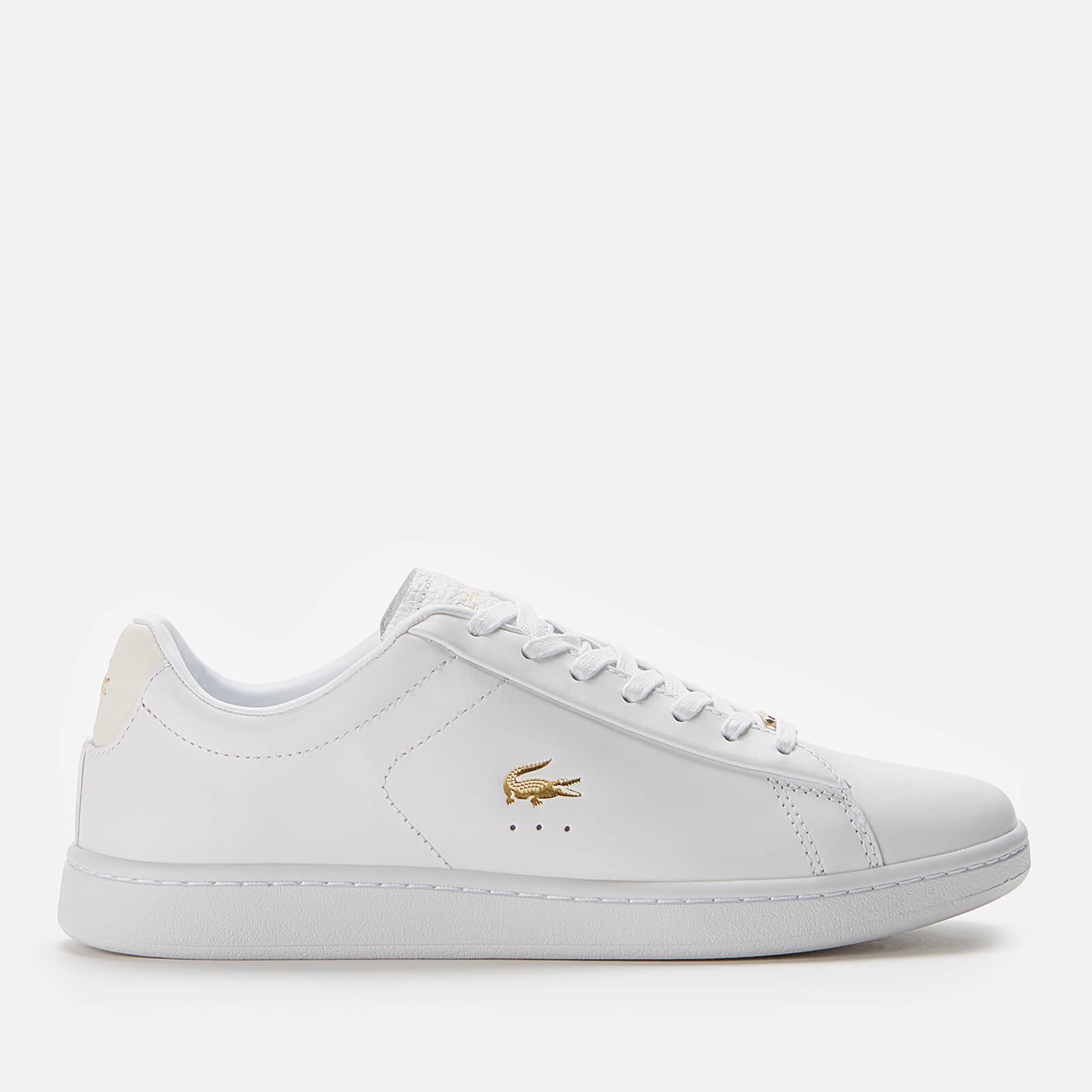 Lacoste Women's Carnaby Evo 0722 1 Leather Cupsole Trainers - White/Gold - UK 3