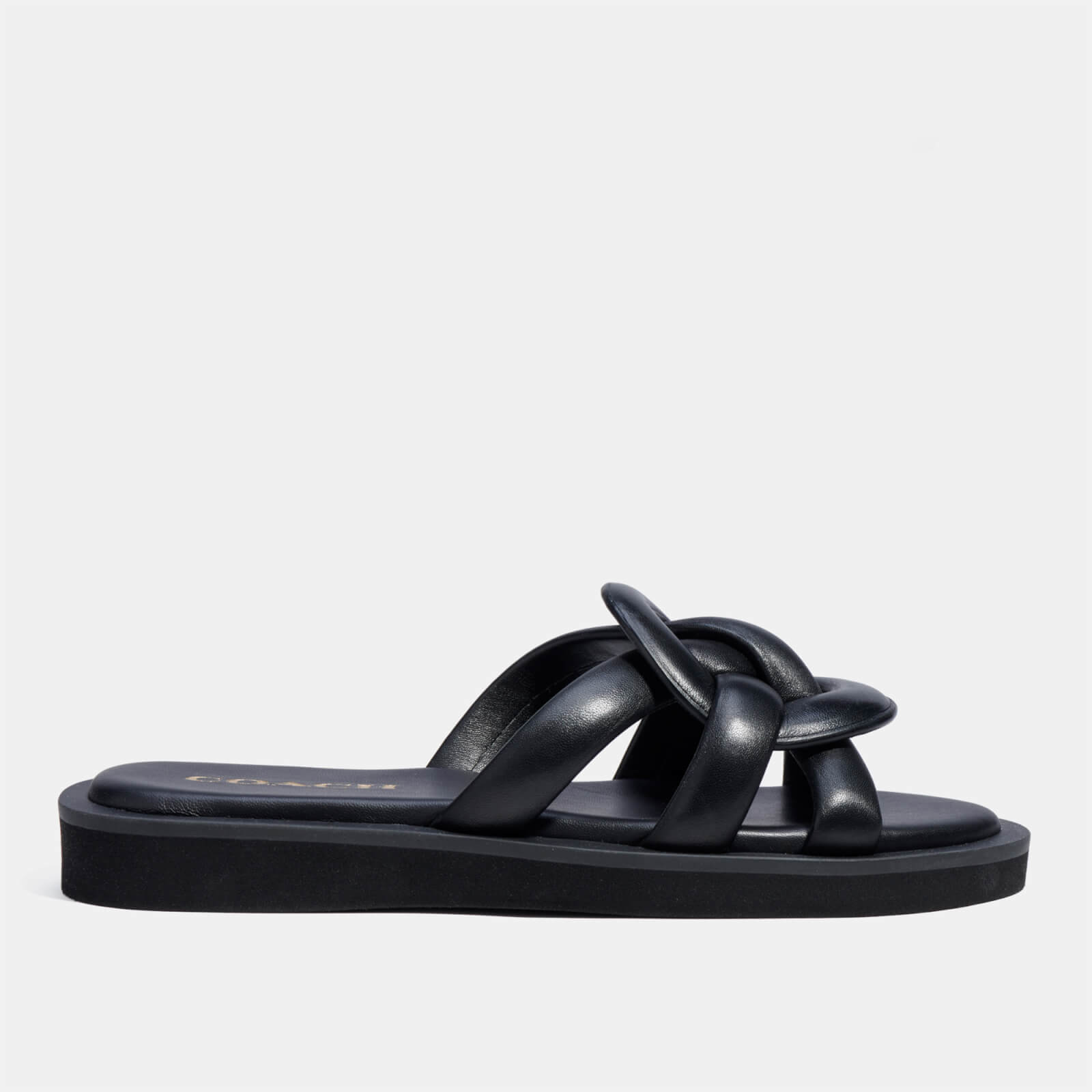 Coach Women’s Georgie Leather Slide Sandals - Black