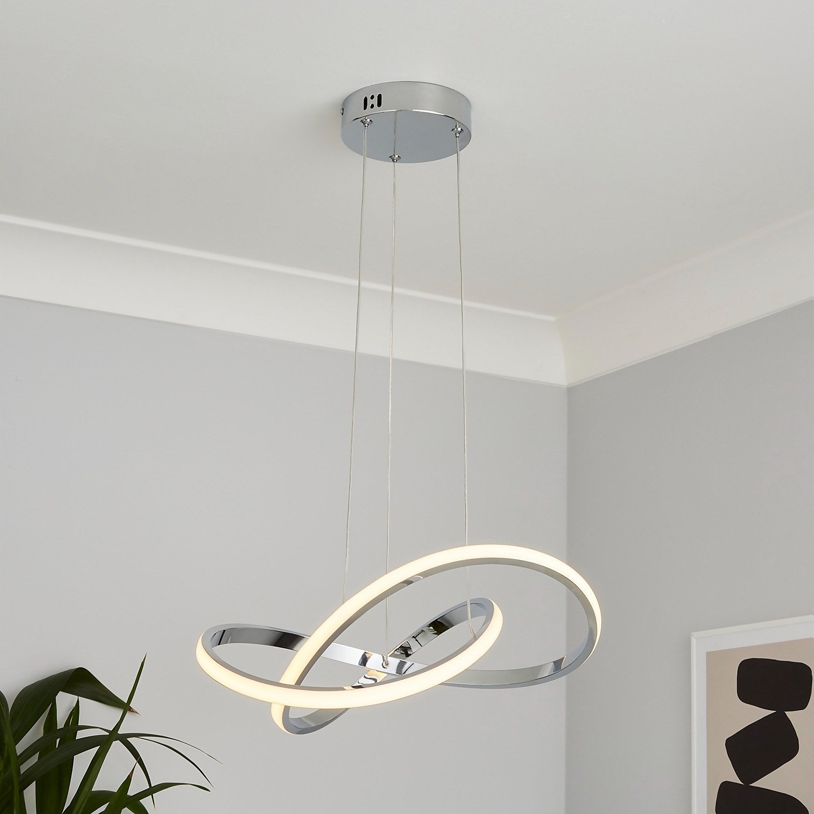 Homebase Edit - Boston LED Infinity Ceiling Pendant Light - Chrome thumbnail