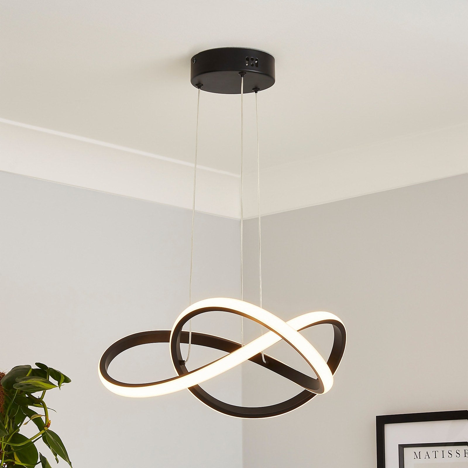 Homebase Edit - Boston LED Infinity Ceiling Pendant Light - Black thumbnail