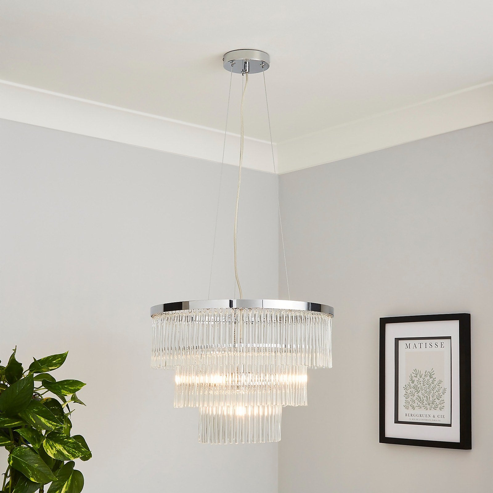 Homebase Edit - Highgate 3 Tier Pendant Light - Chrome thumbnail