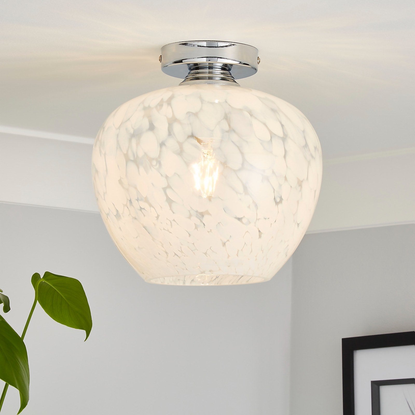 Homebase Edit - Fletcher Glass Flush Ceiling Light thumbnail