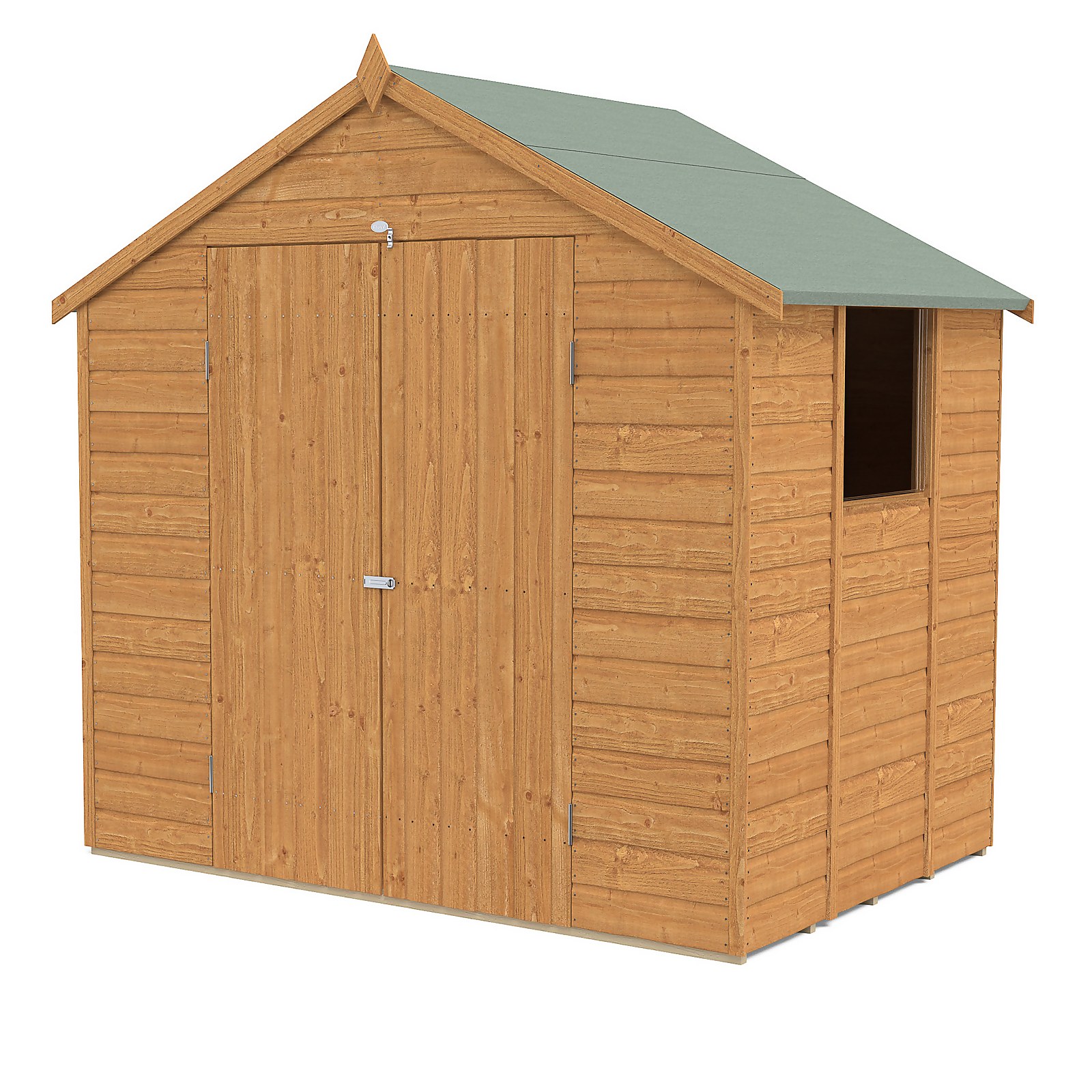 Shiplap Dip Treated 7x5ft Apex Shed - Double Door