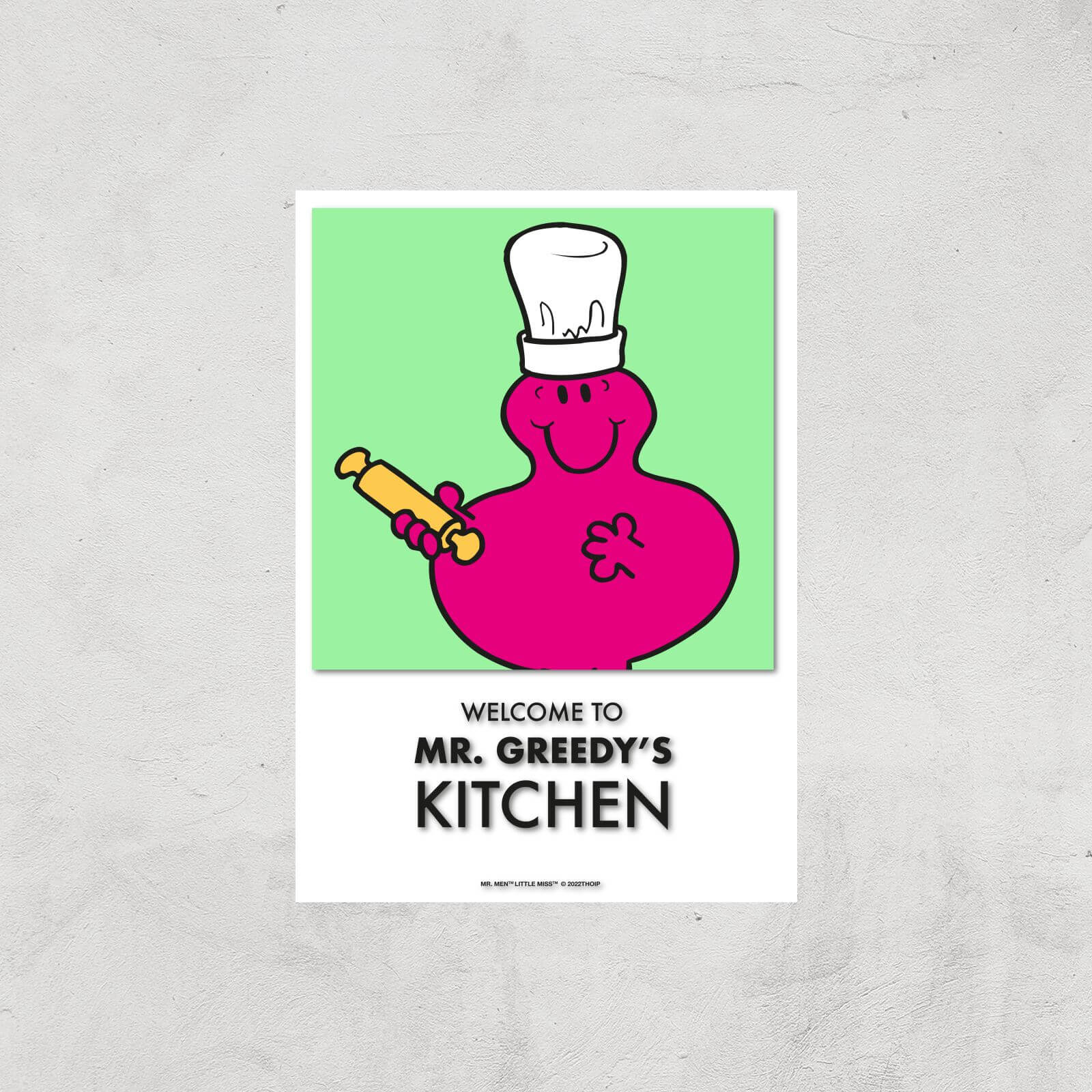 Mr Men & Little Miss Mr. Greedy's Kitchen Giclee Art Print - A4 - Print Only