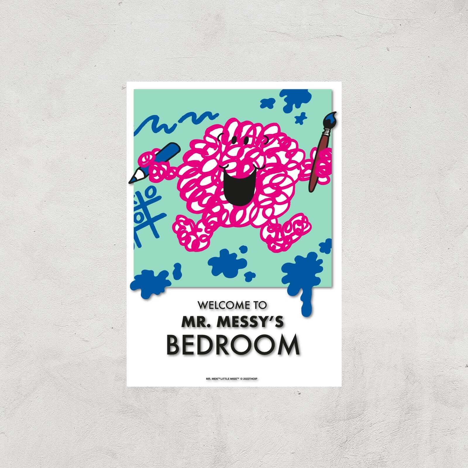 Mr Men & Little Miss Mr. Messy's Bedroom Giclee Art Print - A3 - Print Only