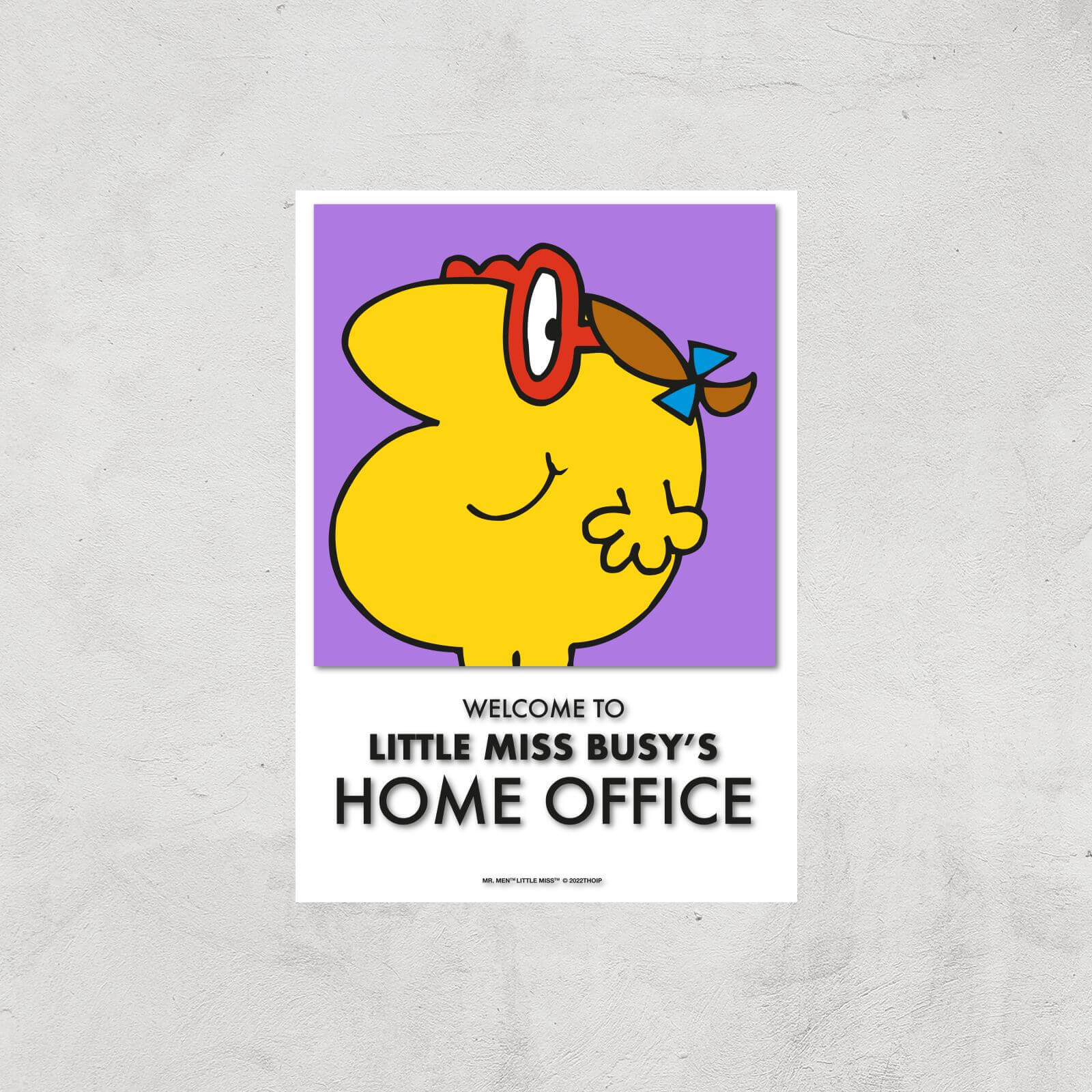 Mr Men & Little Miss Little Miss Busy's Home Office Giclee Art Print - A4 - Print Only